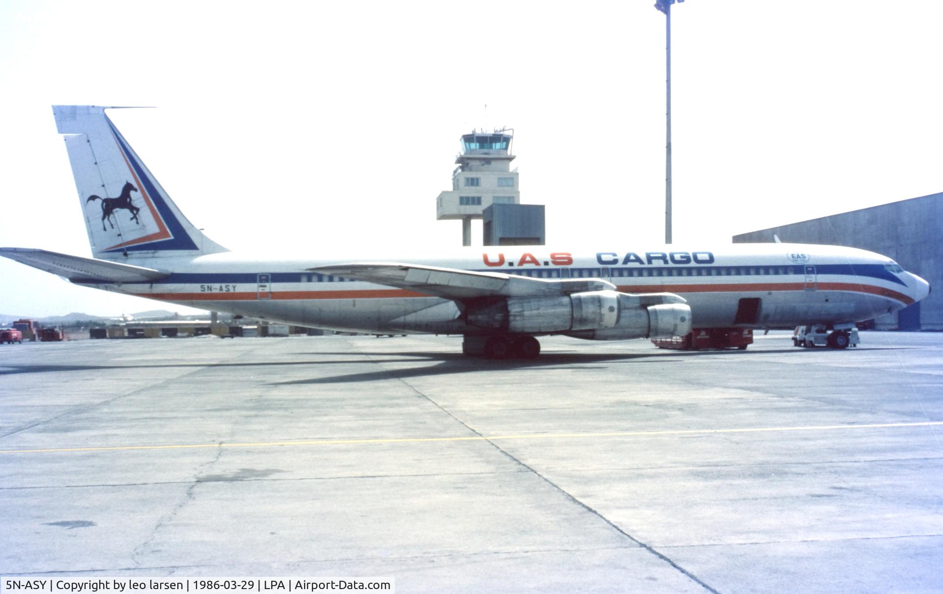 5N-ASY, Boeing 707-351C C/N 18922, Las Palmas 29.3.1986