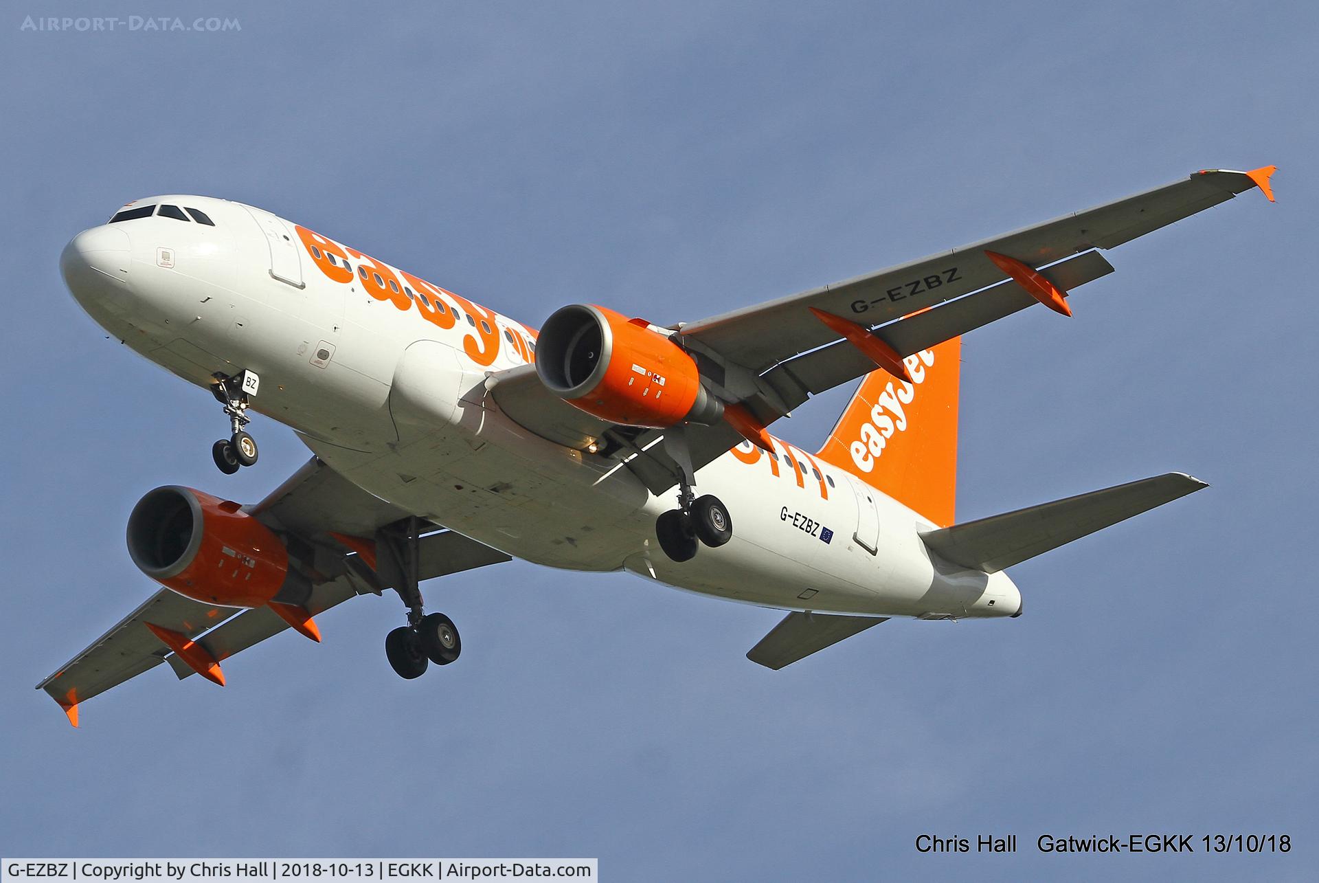 G-EZBZ, 2007 Airbus A319-111 C/N 3184, Gatwick
