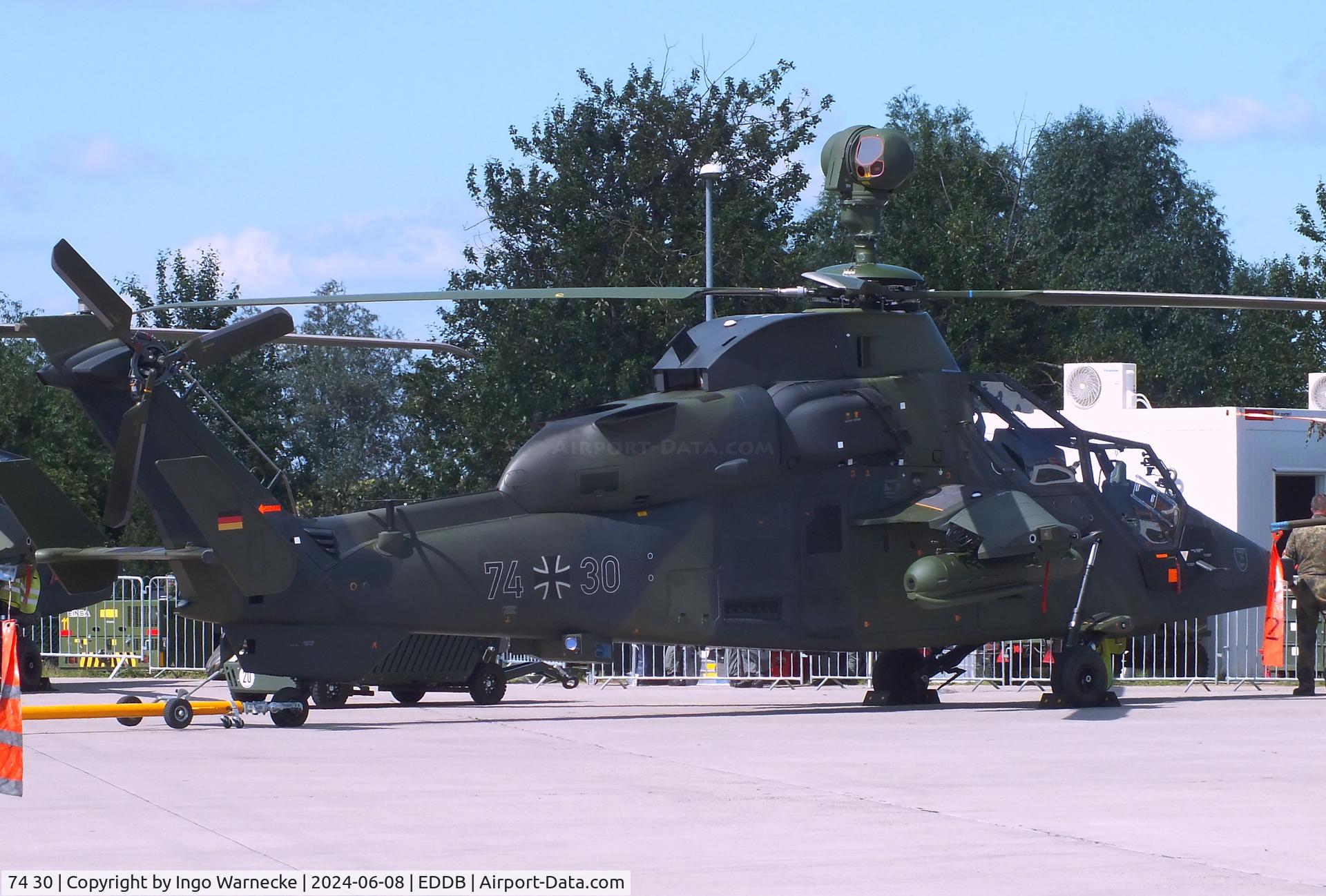 74 30, Eurocopter EC-665 Tiger UHT C/N 1030/UHT30, Eurocopter EC665 Tiger UHT of the Heeresflieger (German army aviation) at ILA 2024, Berlin