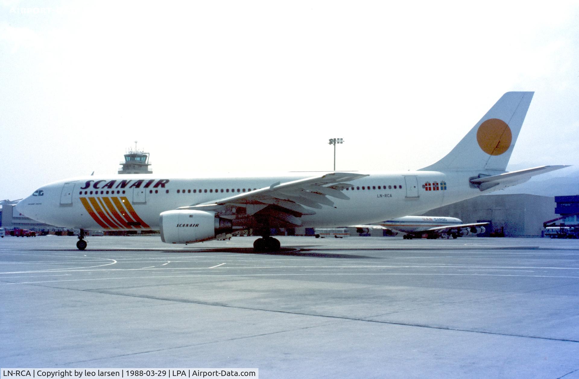 LN-RCA, 1979 Airbus A300B2-320 C/N 079, Las Palmas 29.3.1986