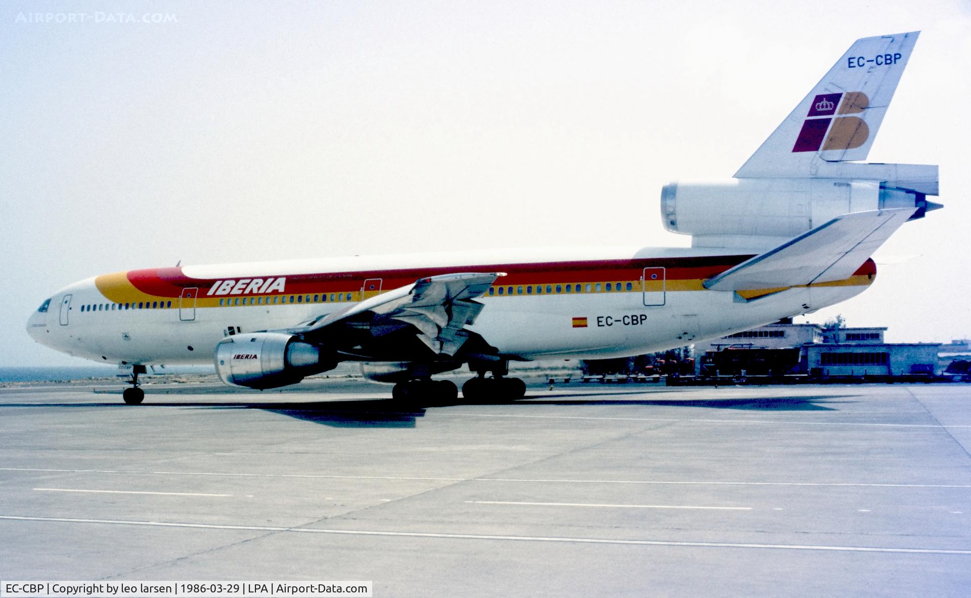 EC-CBP, 1973 Douglas DC-10-30 C/N 46927, Las Palmas 29.3.1986