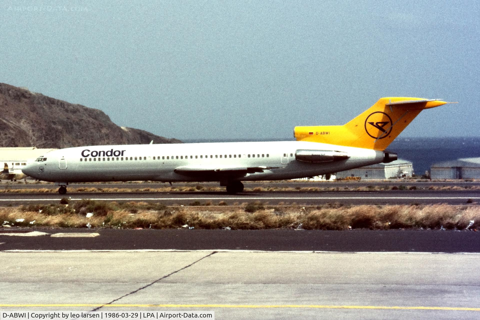 D-ABWI, 1974 Boeing 727-230 C/N 20792, Las Palmas 29.3.1986