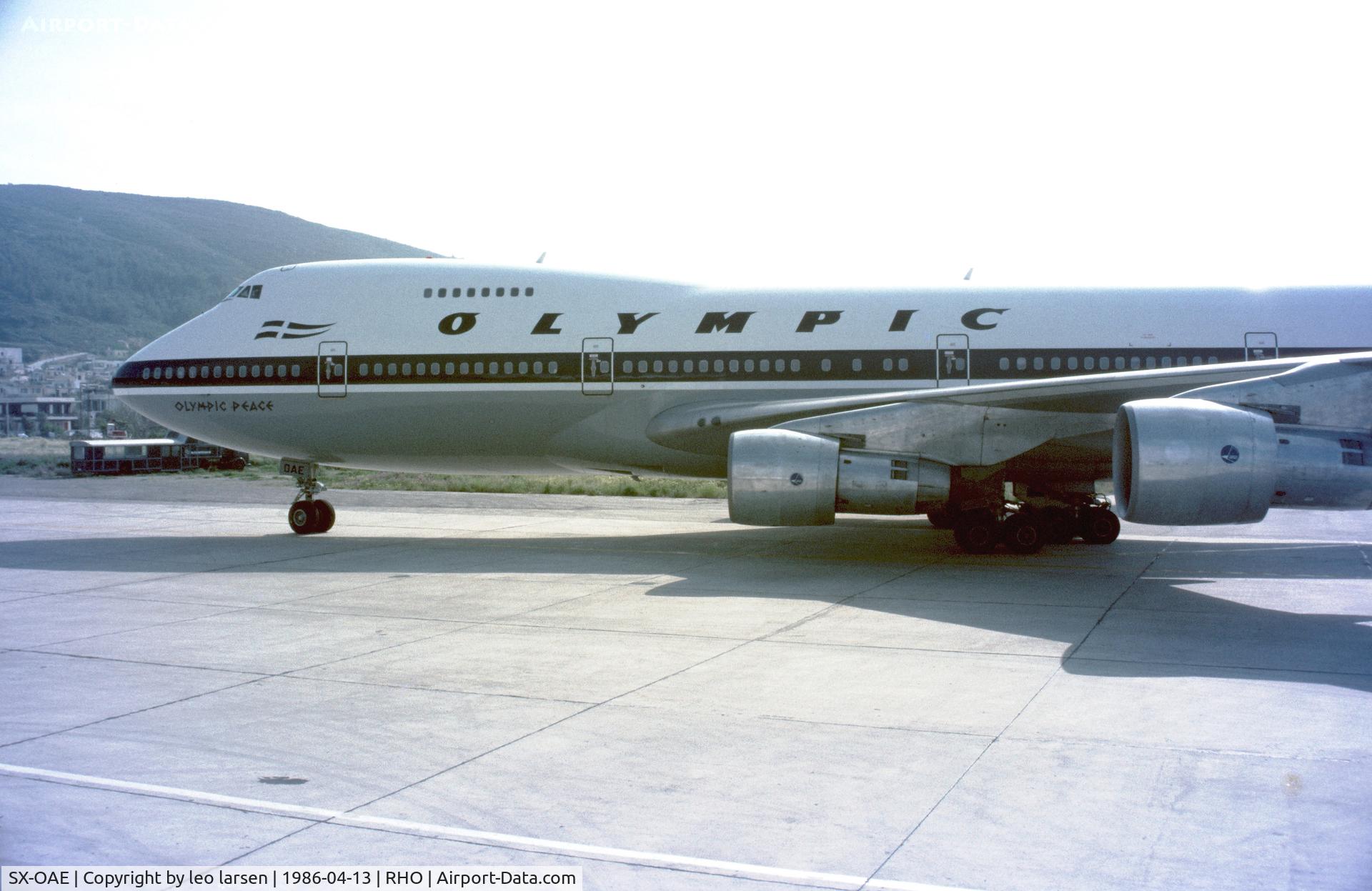 SX-OAE, 1979 Boeing 747-212B C/N 21935, Rhodos 13.4.1986