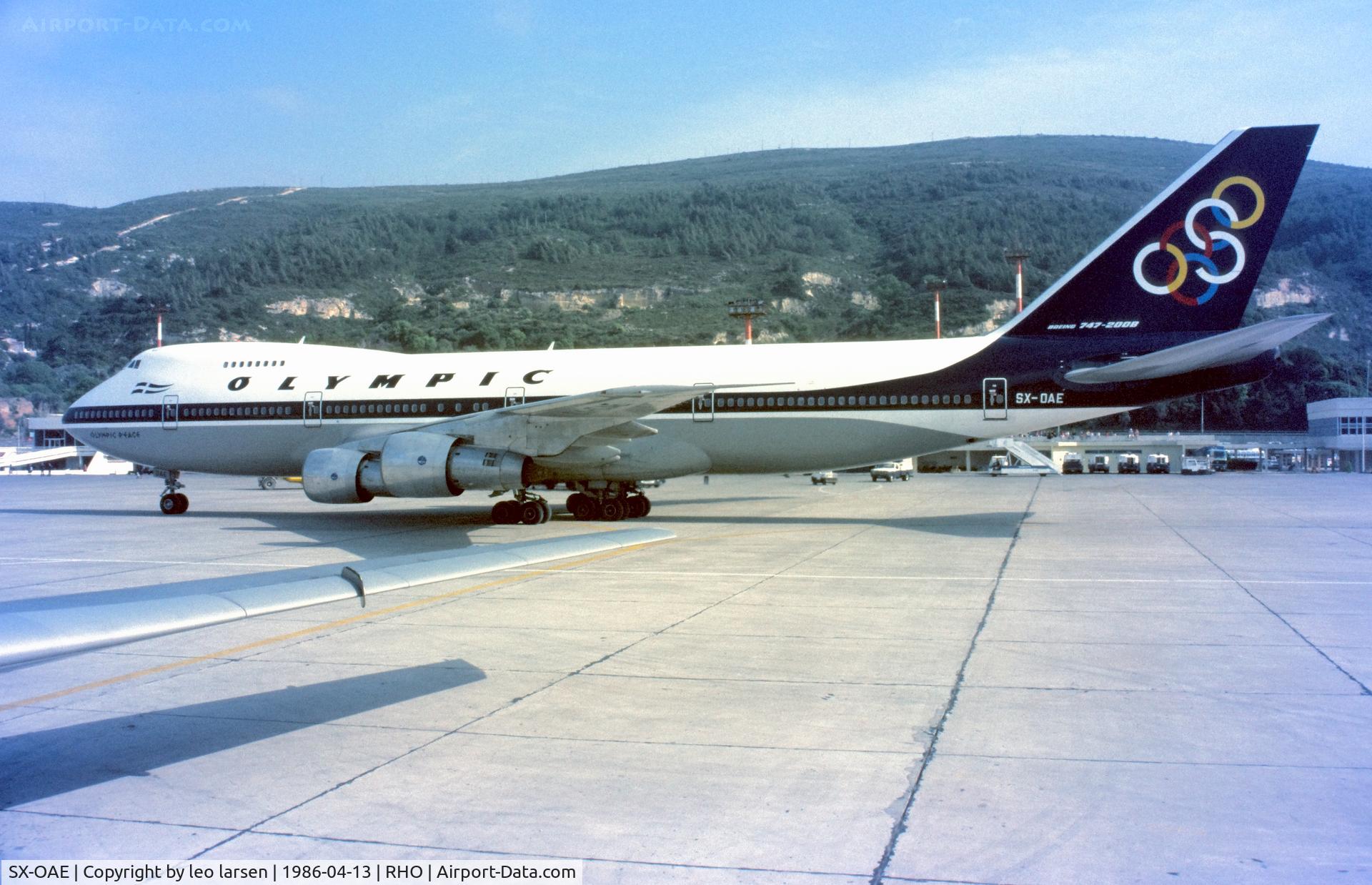 SX-OAE, 1979 Boeing 747-212B C/N 21935, Rhodos 13.4.1986
