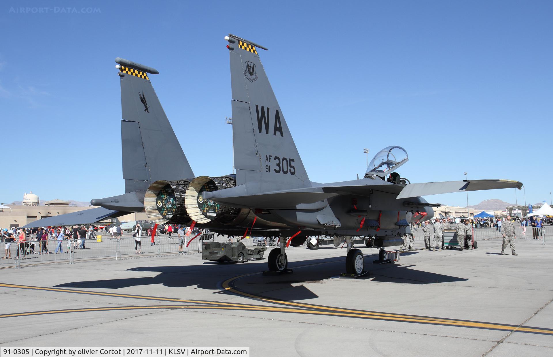 91-0305, 1991 McDonnell Douglas F-15E Strike Eagle C/N 1212/E170, nellis 2017 airshow