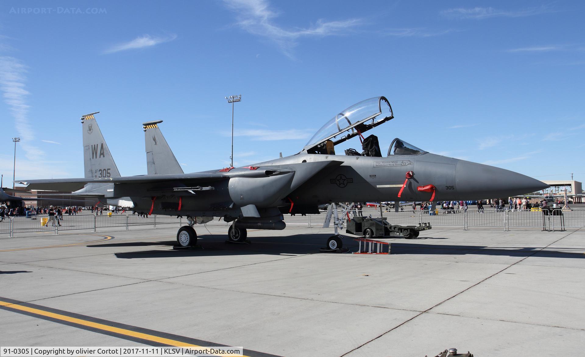 91-0305, 1991 McDonnell Douglas F-15E Strike Eagle C/N 1212/E170, nellis 2017 airshow