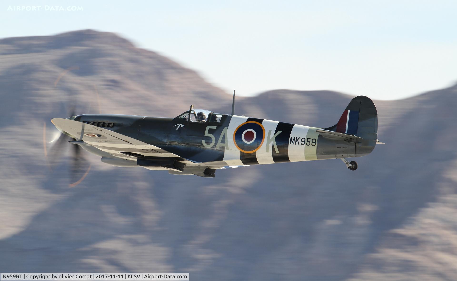N959RT, 1944 Supermarine 361 Spitfire IXc C/N CBAF.8125, graceful spitfire, Nellis airshow 2017