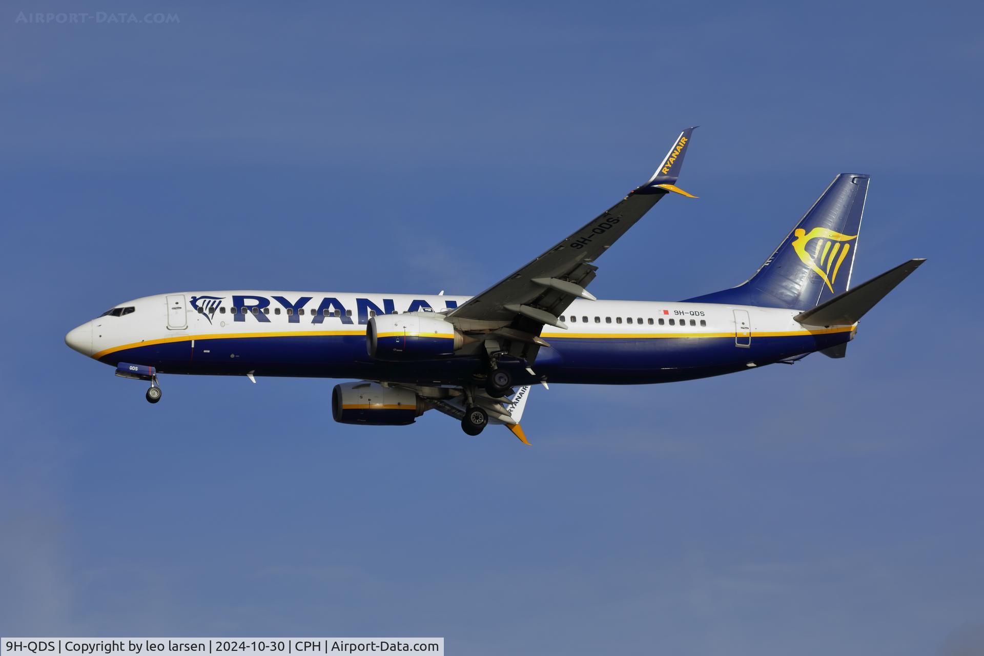 9H-QDS, 2017 Boeing 737-8AS C/N 44768, Copenhagen 30.10.2024 L/D R-30