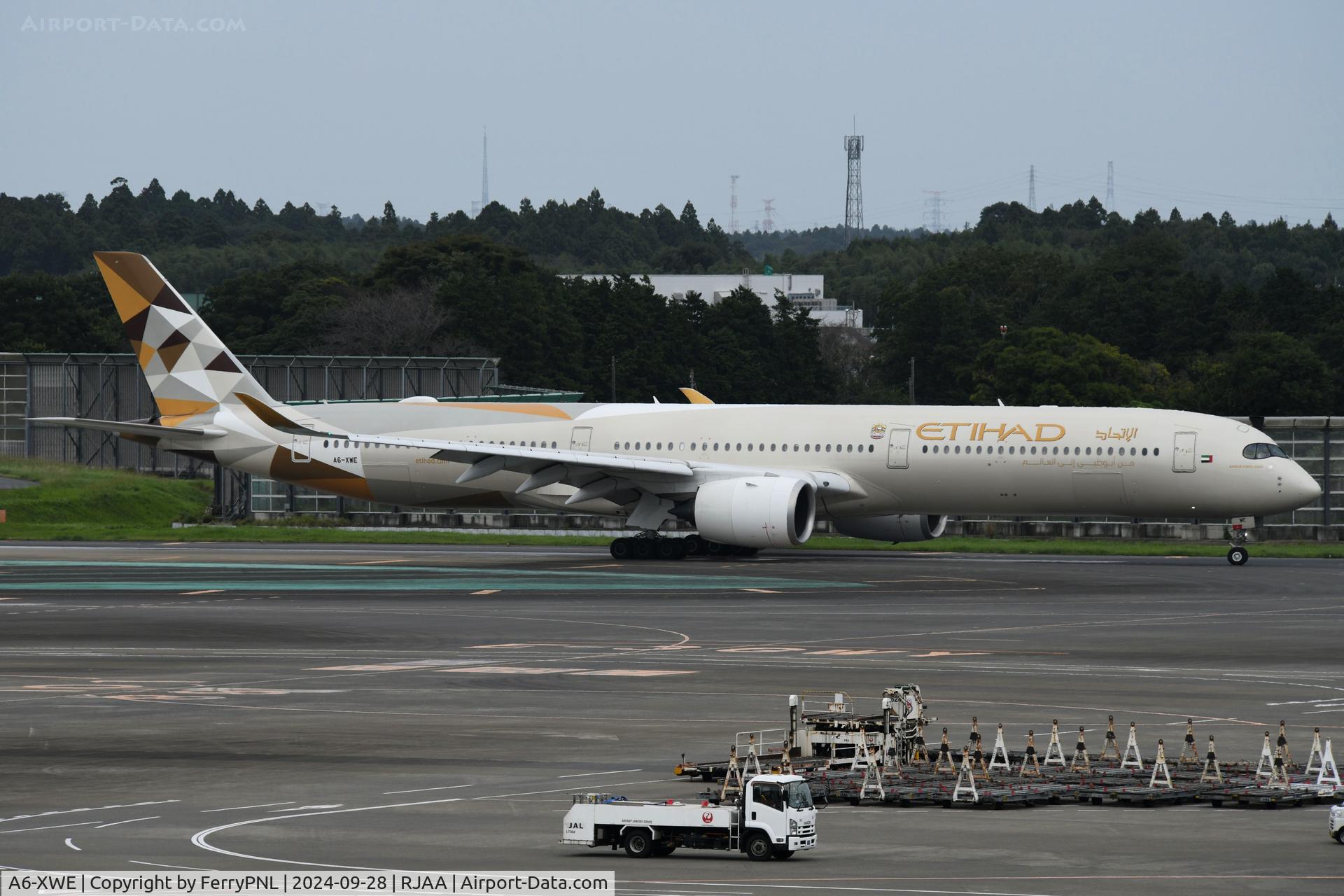 A6-XWE, 2019 Airbus A350-1041 C/N 342, Long A351 of Etihad from Abu Dhabi.