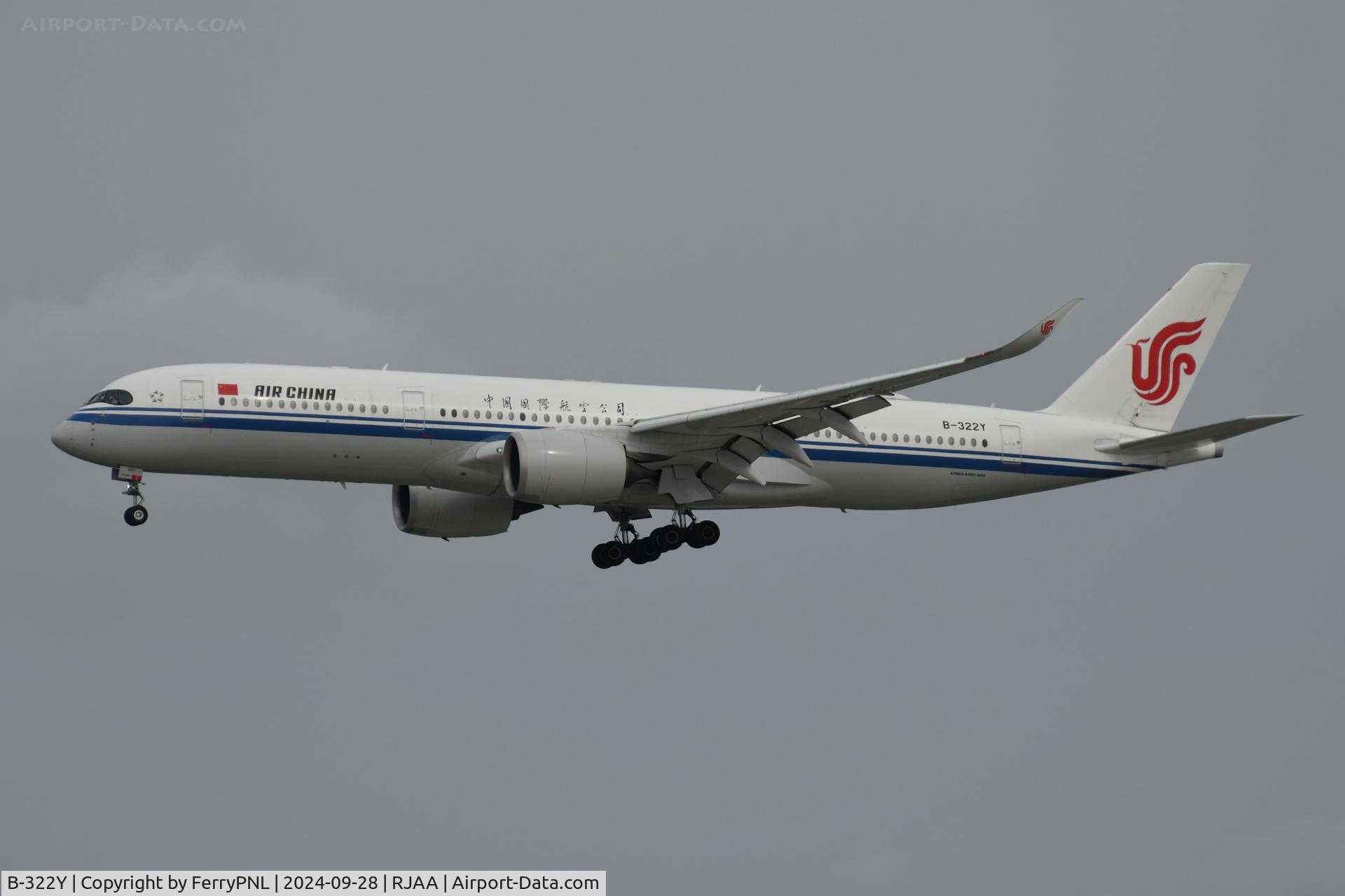 B-322Y, 2021 Airbus A350-941 C/N 474, Air China A359 landing