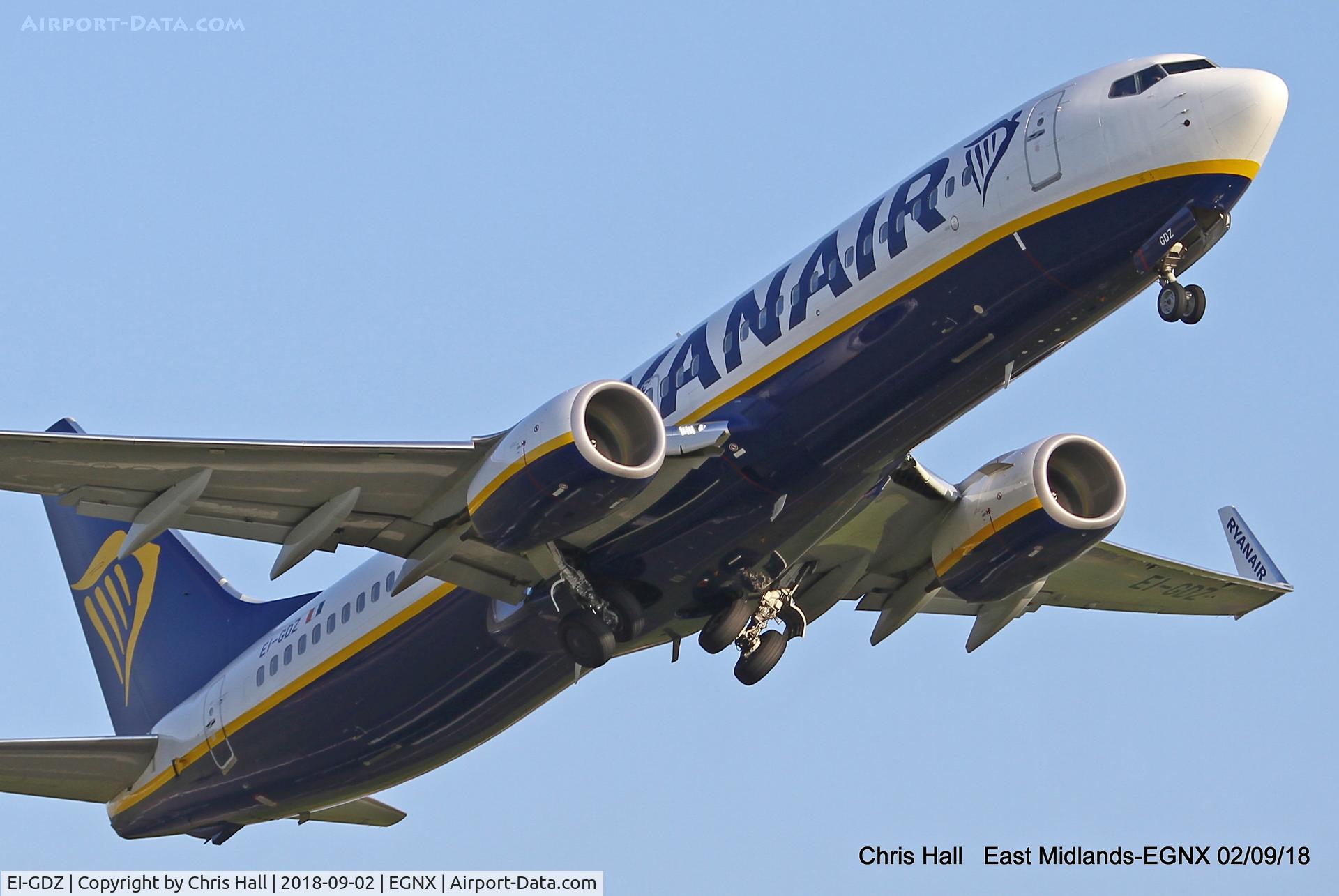EI-GDZ, 2018 Boeing 737-800 C/N 44820, East Midlands
