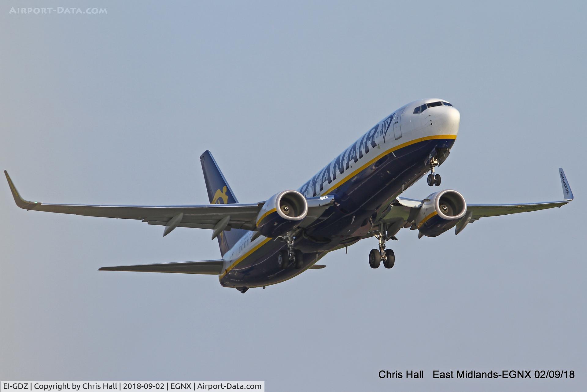 EI-GDZ, 2018 Boeing 737-800 C/N 44820, East Midlands