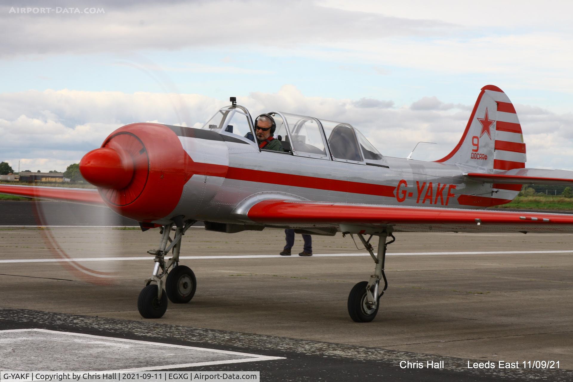 G-YAKF, 1991 Yakovlev (Aerostar) Yak-52 C/N 9111205, Royal Aero Club RRRA Race 1 start at Church Fenton - Leeds East