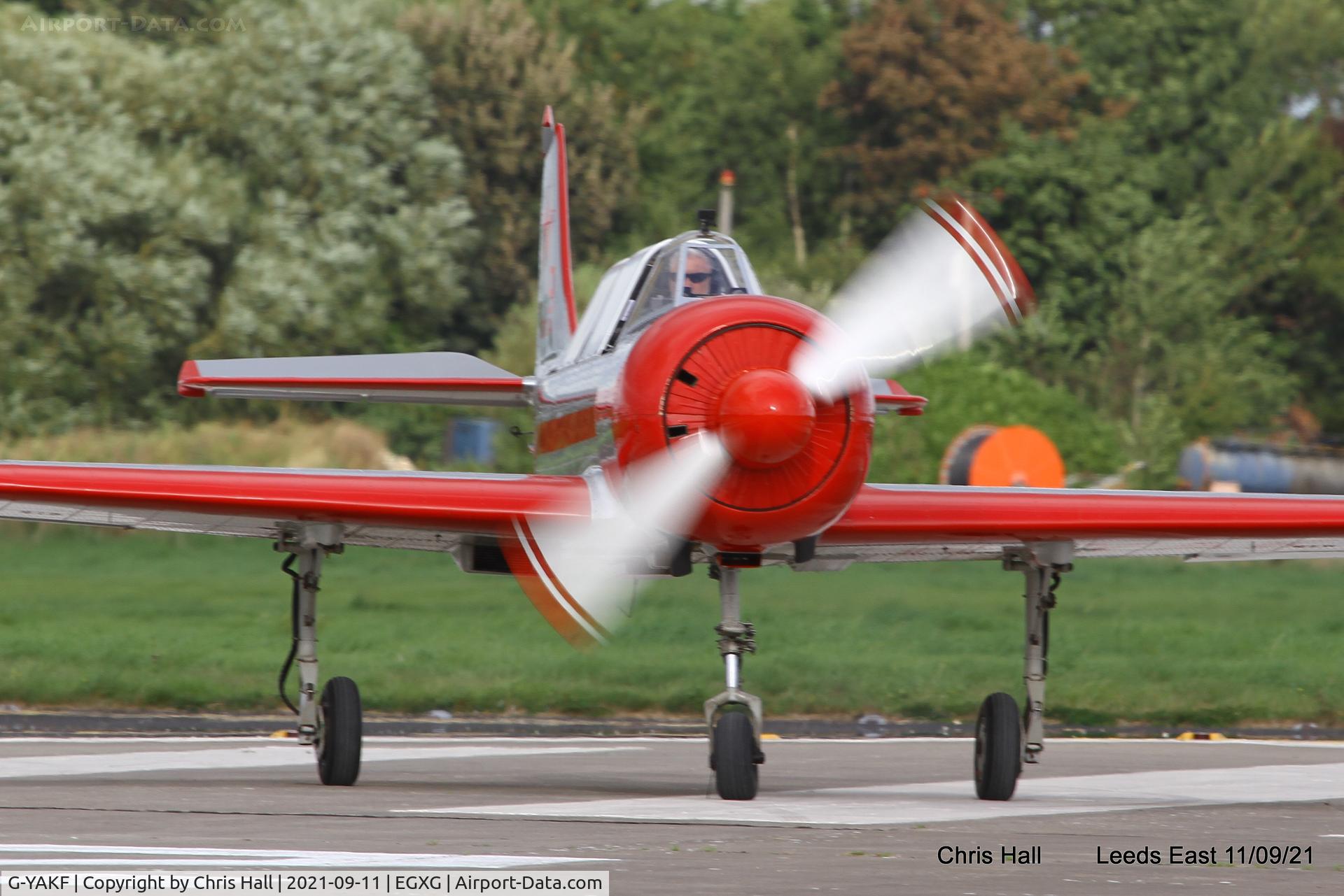 G-YAKF, 1991 Yakovlev (Aerostar) Yak-52 C/N 9111205, Royal Aero Club RRRA Race 1 start at Church Fenton - Leeds East