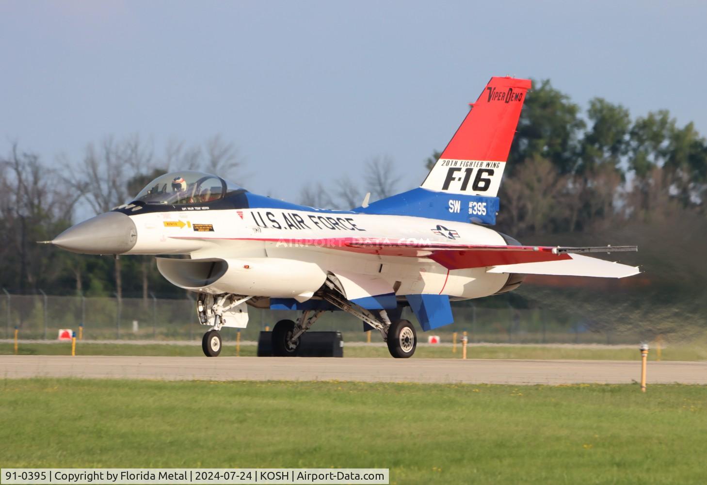 91-0395, 1991 General Dynamics F-16CM Fighting Falcon C/N CC-93, OSH 2024 zx