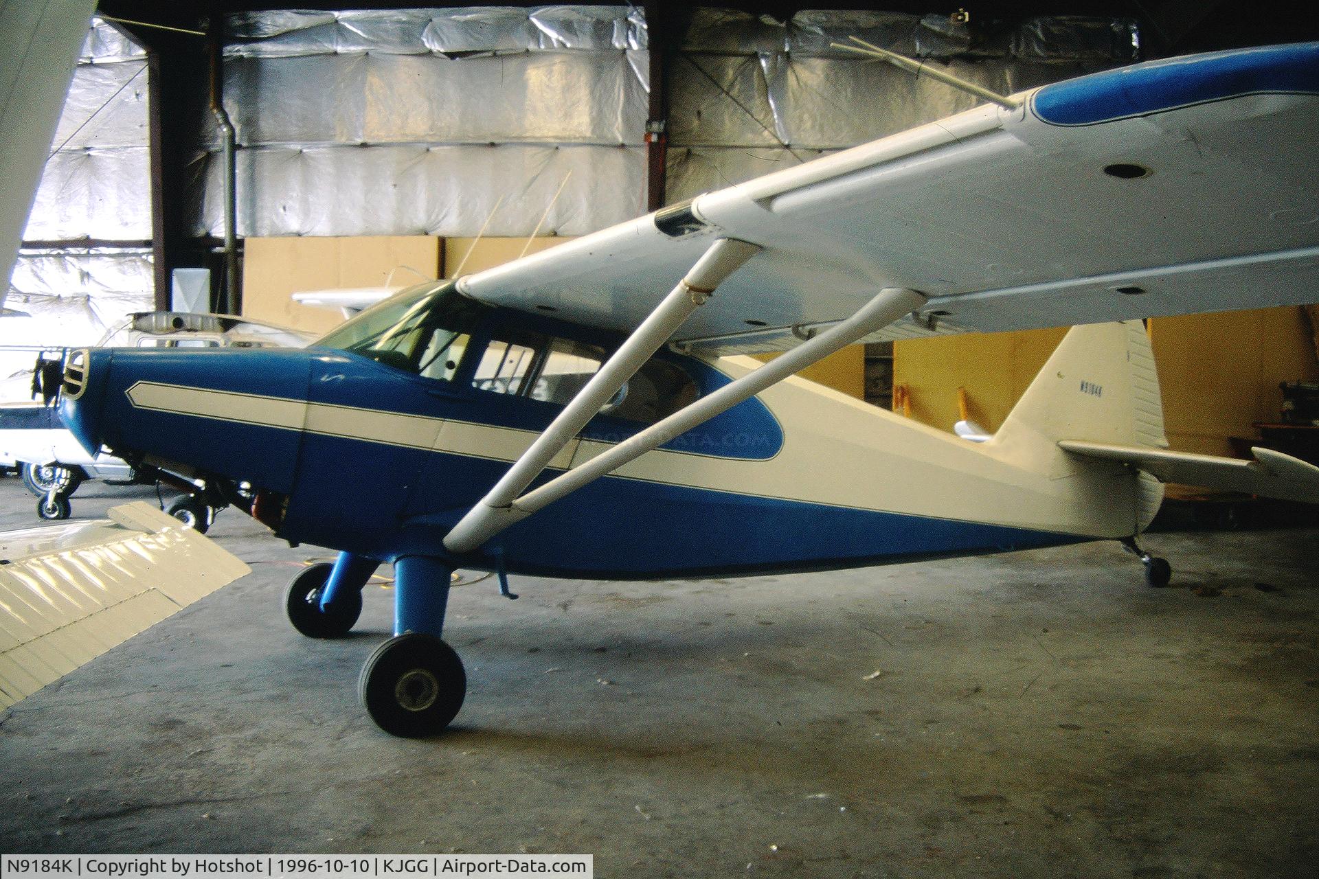 N9184K, 1954 Stinson S-108 C/N 108-2184, Sitting in a hangar