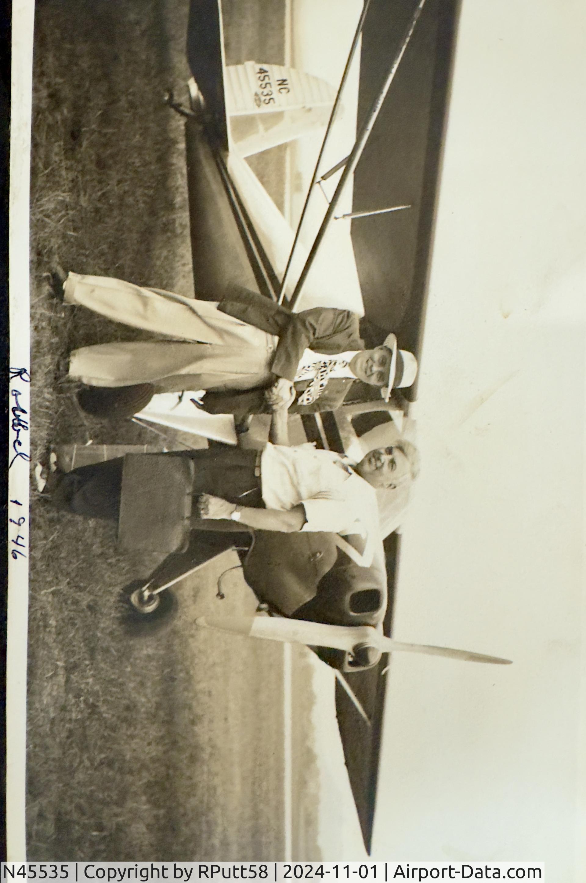 N45535, 1946 Luscombe 8A C/N 2062, Found in a scrapbook.
