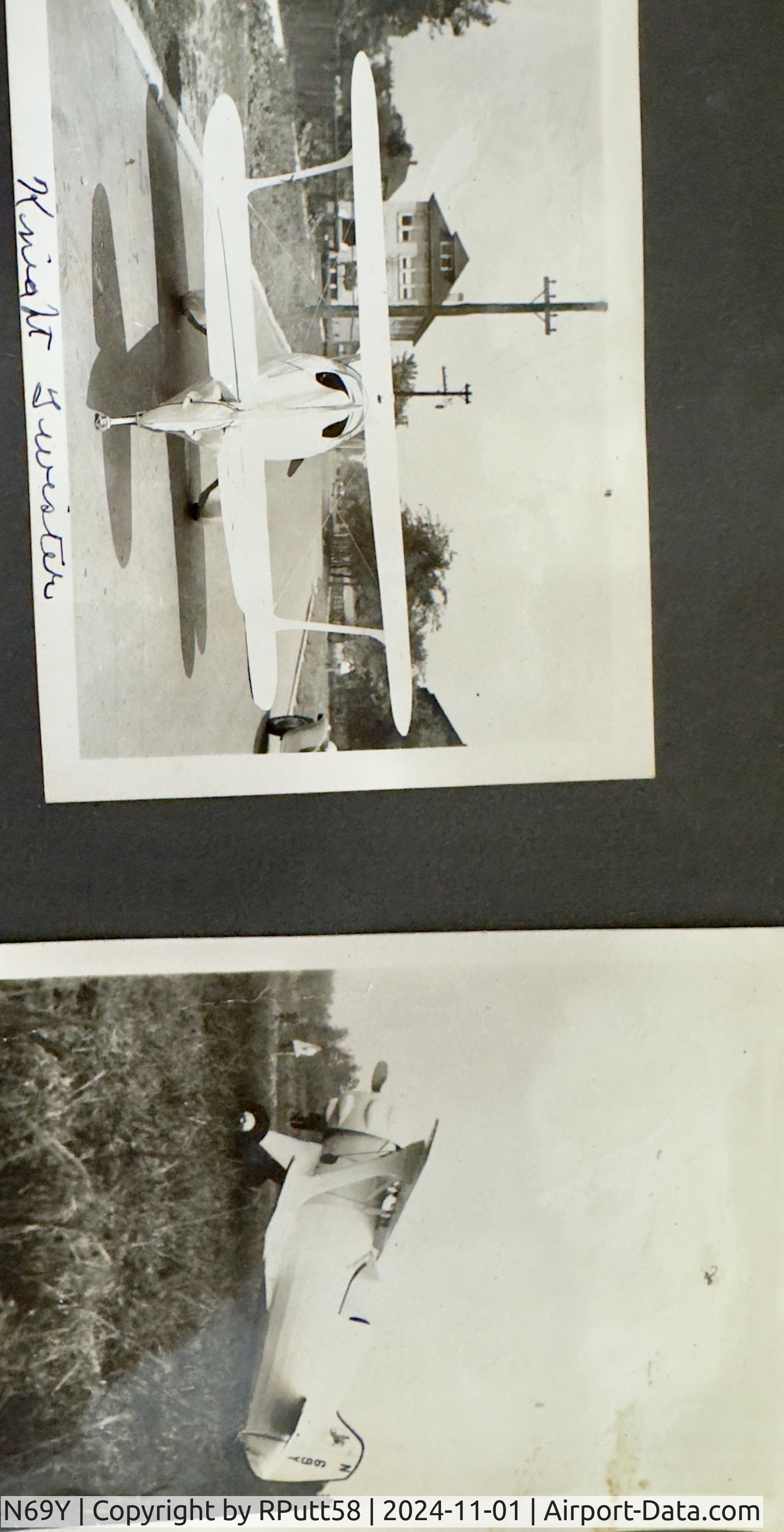 N69Y, 1938 Parke Bros. Knight Twister C/N 1, Found in a scrapbook. Other pics of this same aircraft.