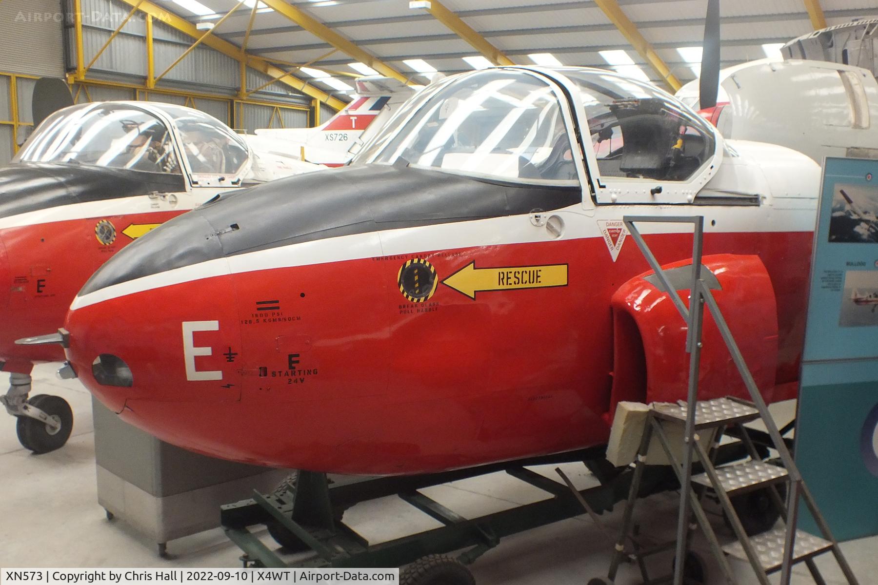 XN573, 1961 Hunting P-84 Jet Provost T.3 C/N PAC/W/11815, Newark Air Museum