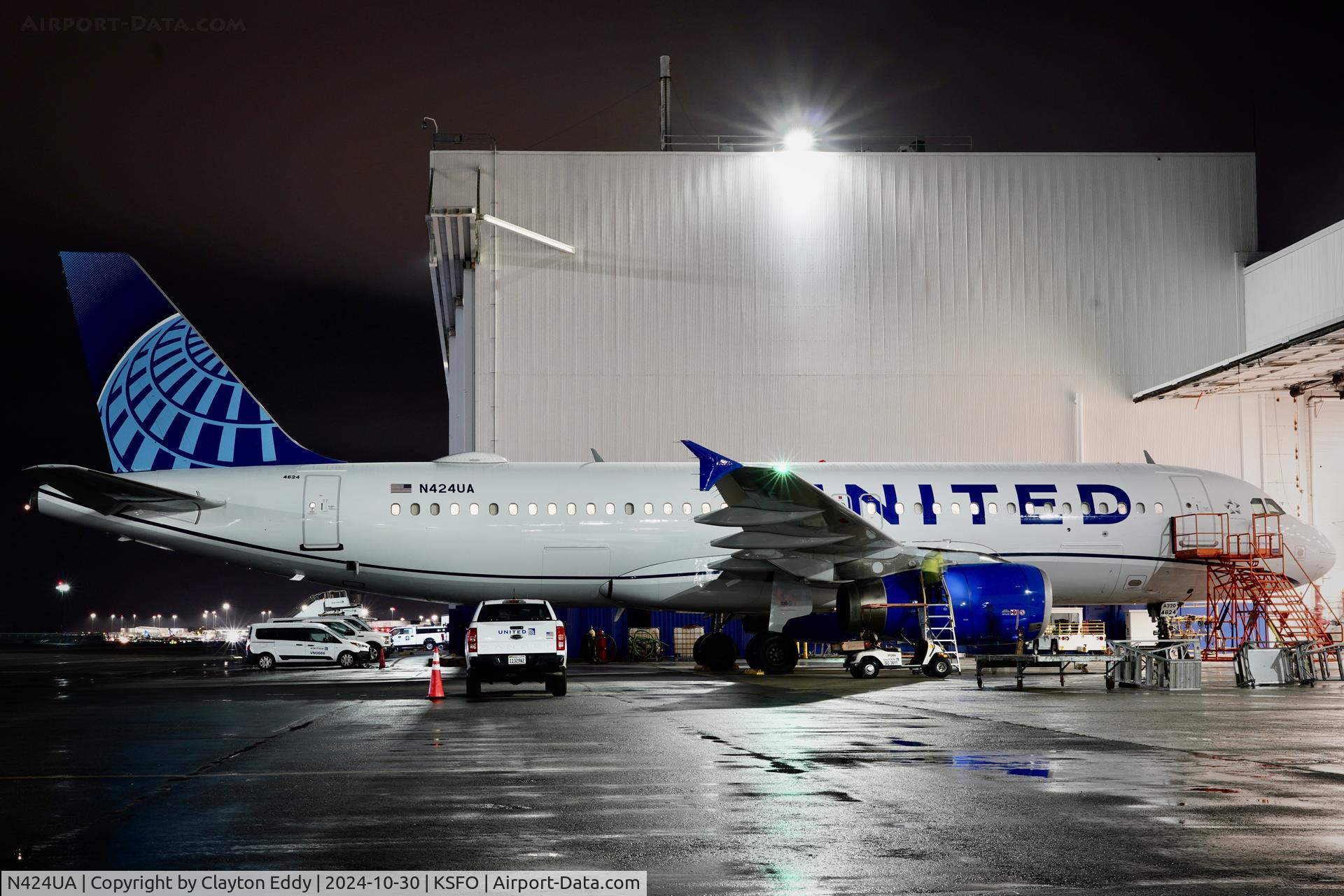N424UA, 1995 Airbus A320-232 C/N 506, SFO 2024.