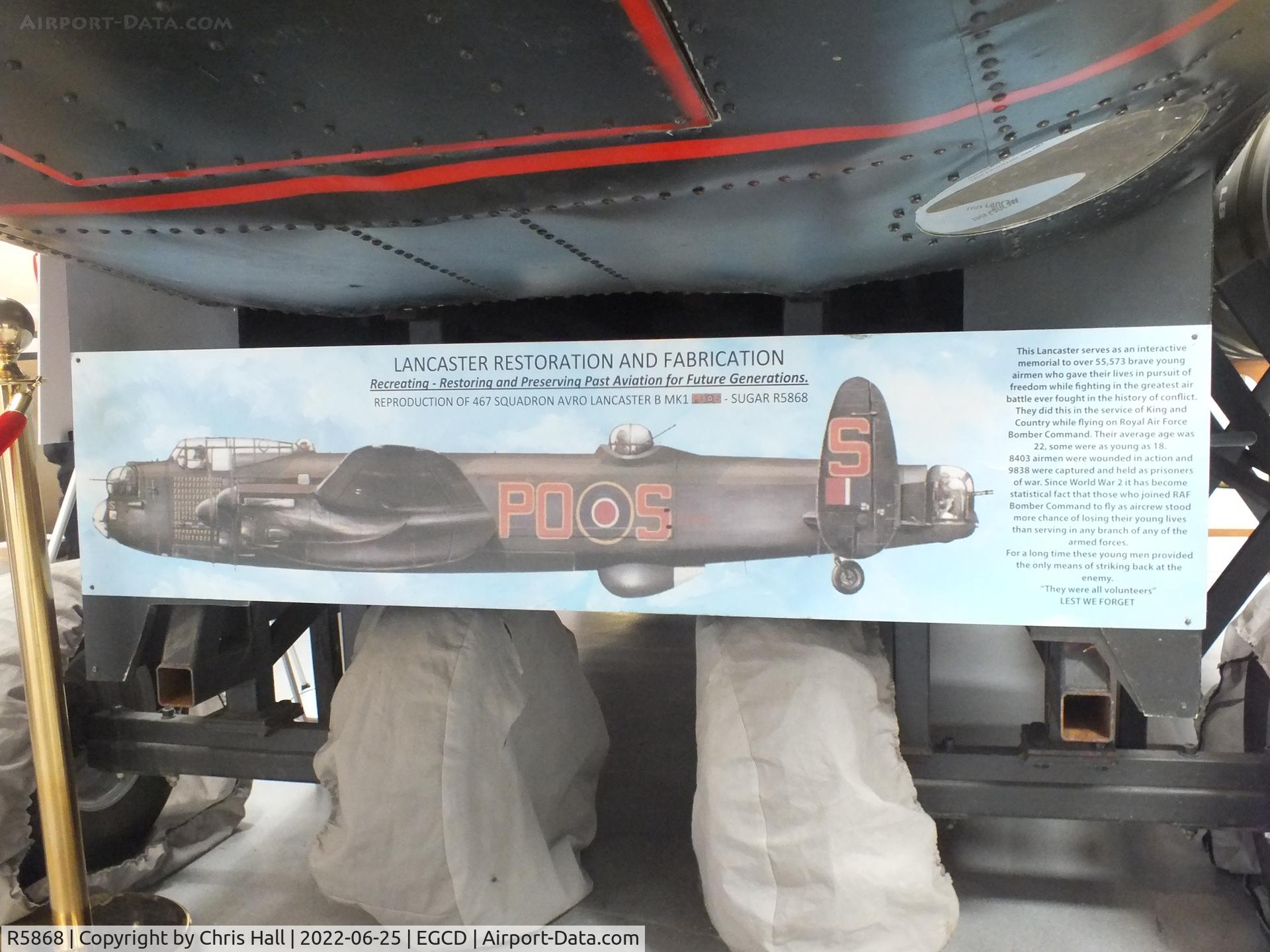 R5868, Avro 683 Lancaster B1 (Replica) C/N none, Avro Aviation Heritage Museum