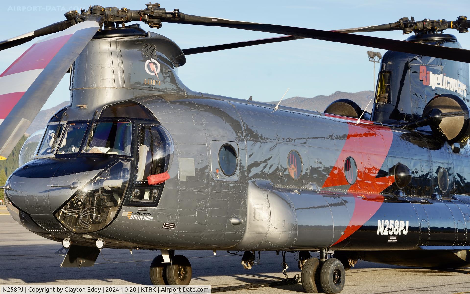 N258PJ, 1991 Boeing CH-47D C/N (M3407) 91-0258, Truckee Tahoe airport in California 2024.