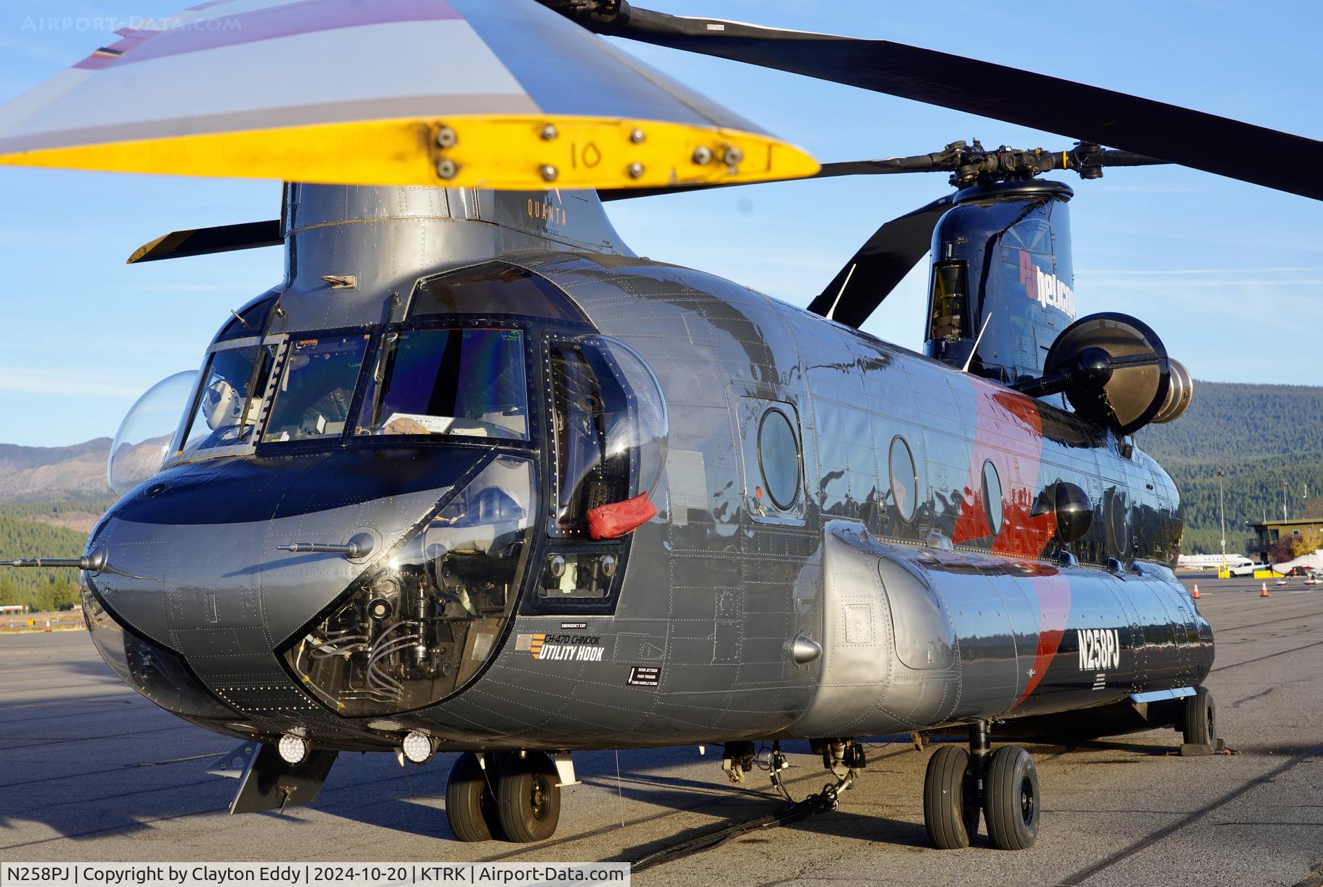 N258PJ, 1991 Boeing CH-47D C/N (M3407) 91-0258, Truckee Tahoe airport in California 2024.