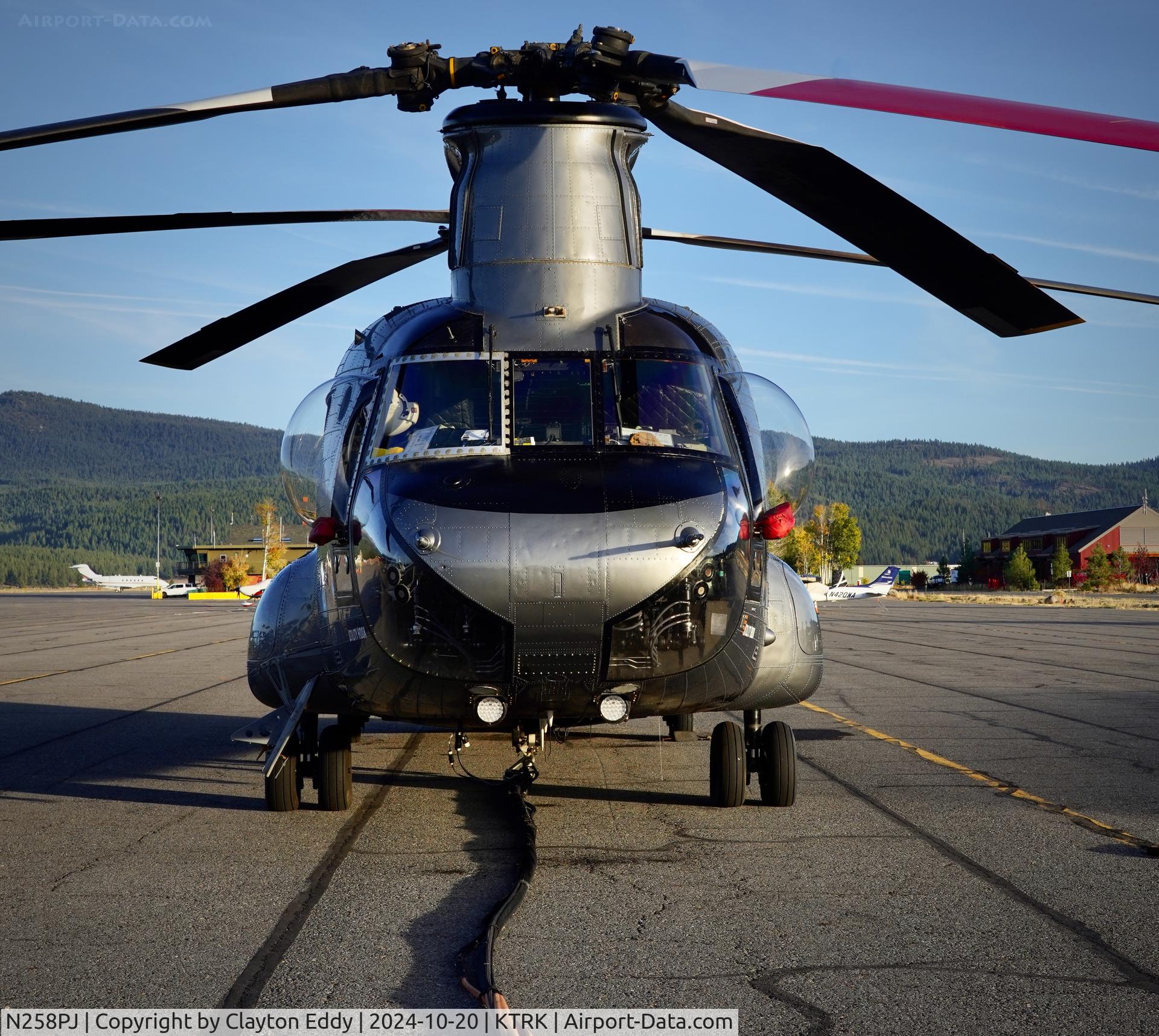 N258PJ, 1991 Boeing CH-47D C/N (M3407) 91-0258, Truckee Tahoe airport in California 2024.