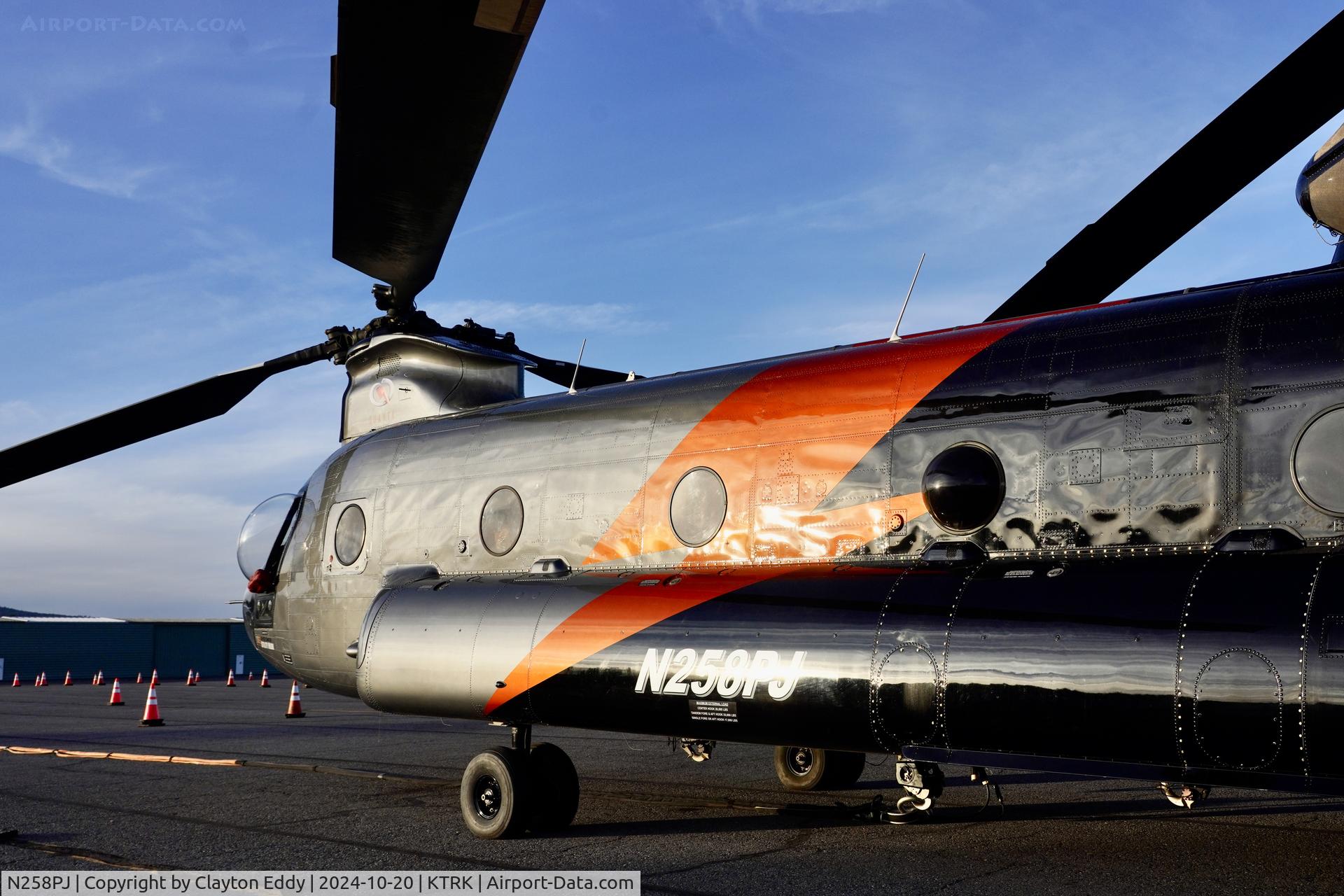 N258PJ, 1991 Boeing CH-47D C/N (M3407) 91-0258, Truckee Tahoe airport in California 2024.