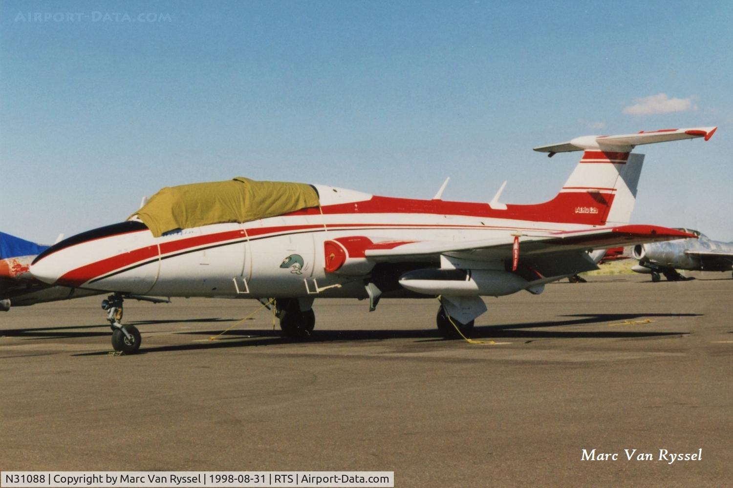 N31088, 1968 Aero L-29 Delfin C/N 2813, At Reno Air Races in September 1998. Owner was Steven P. Ruscica, Hollywood FL.