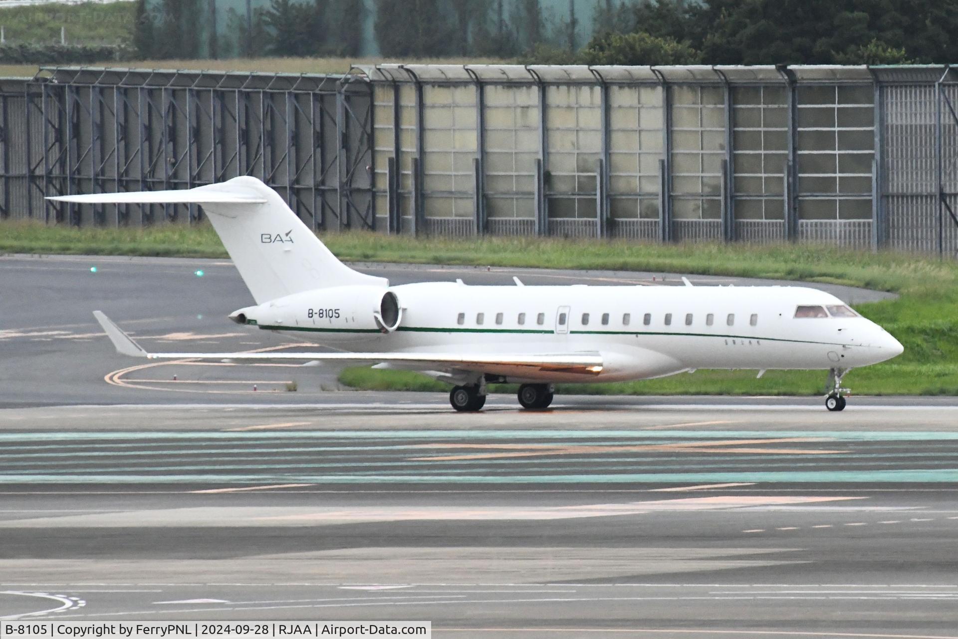 B-8105, Bombardier BD-700-1A10 Global 6000 C/N 9510, BAA Global 6000 arriving in NRT