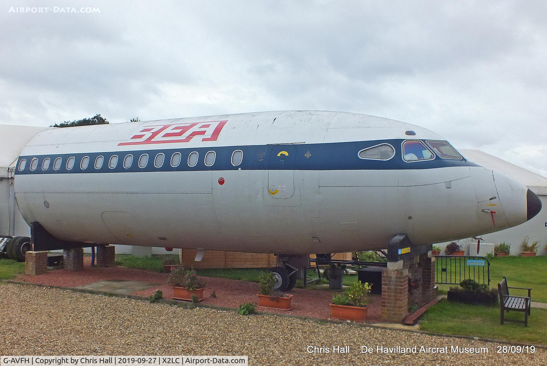G-AVFH, 1971 Hawker Siddeley HS-121 Trident 2E C/N 2147, de Havilland Aircraft Heritage Centre, London Colney
