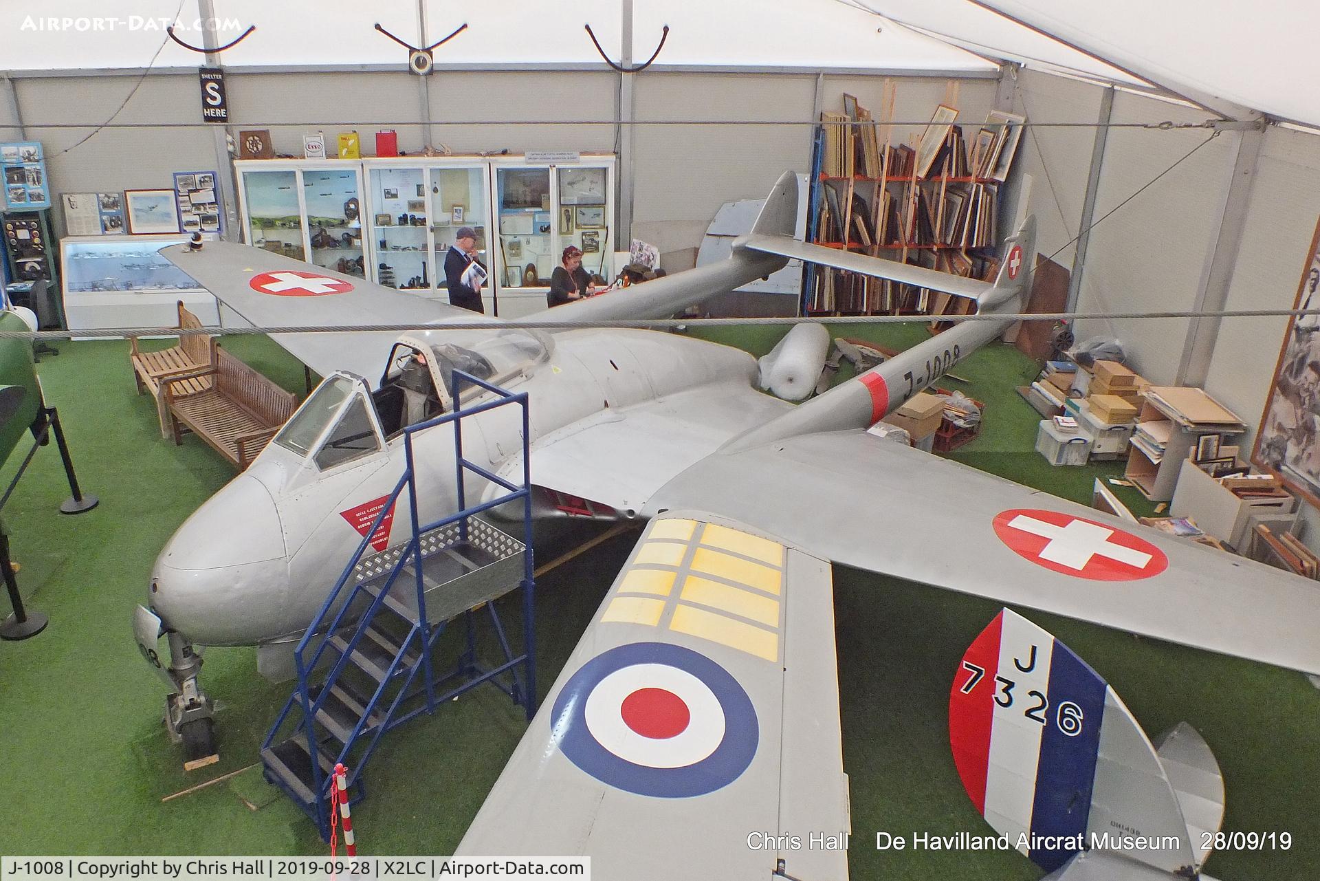 J-1008, De Havilland (FFA) DH-100 Vampire FB6 C/N 148, de Havilland Aircraft Heritage Centre, London Colney