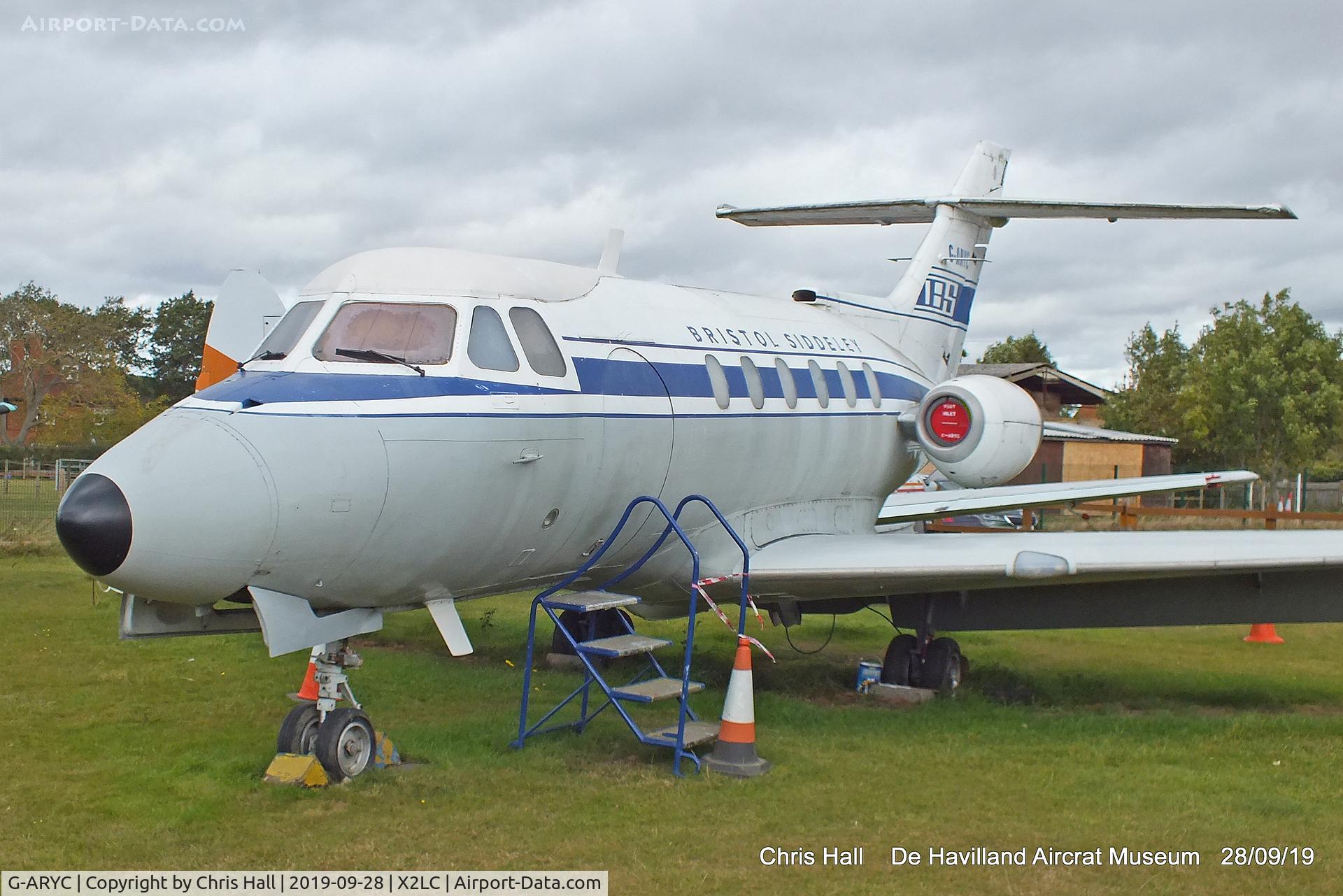 G-ARYC, 1963 De Havilland DH-125 Series 1/521 C/N 25003, de Havilland Aircraft Heritage Centre, London Colney
