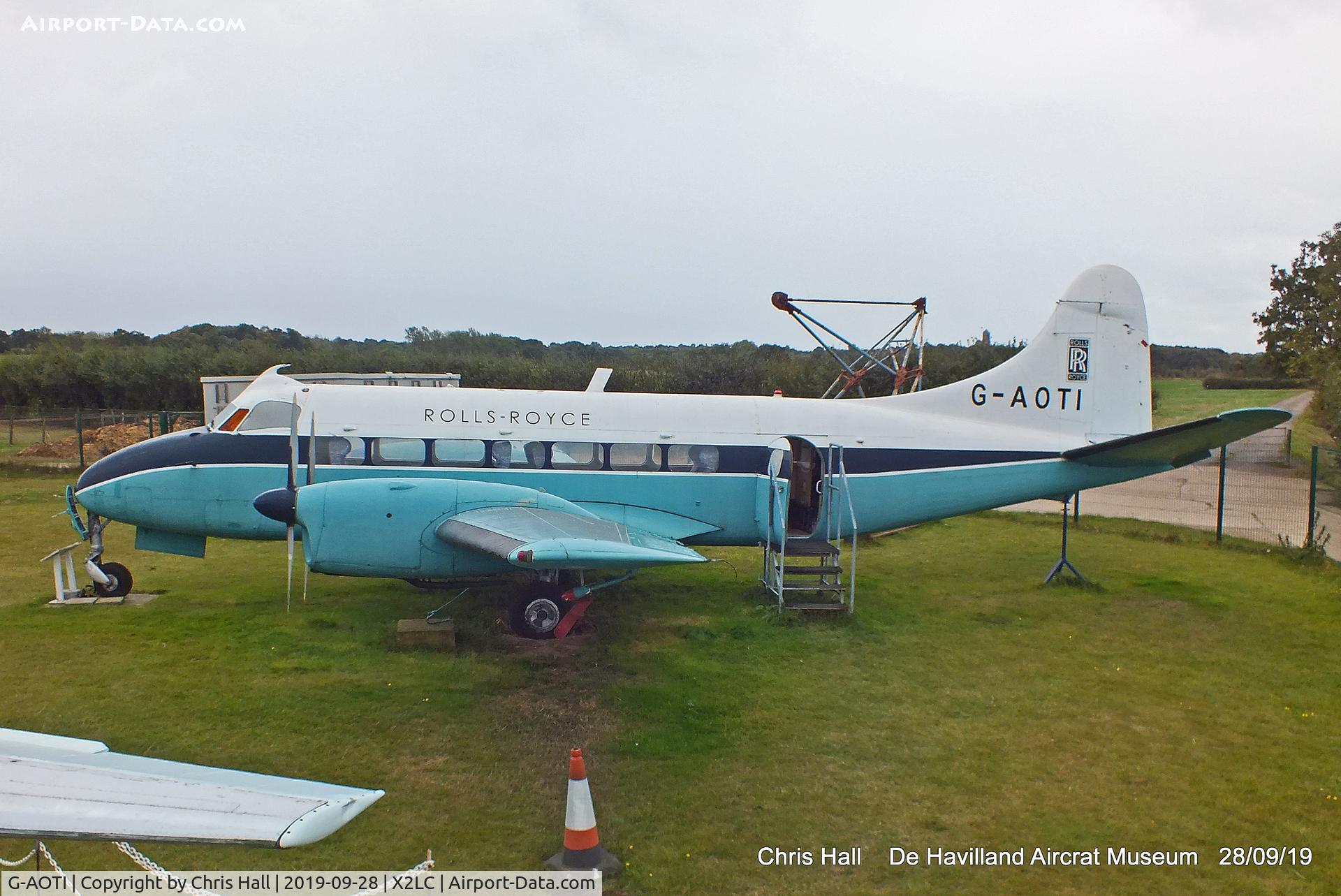 G-AOTI, 1956 De Havilland DH-114 Heron 2D C/N 14107, de Havilland Aircraft Heritage Centre, London Colney