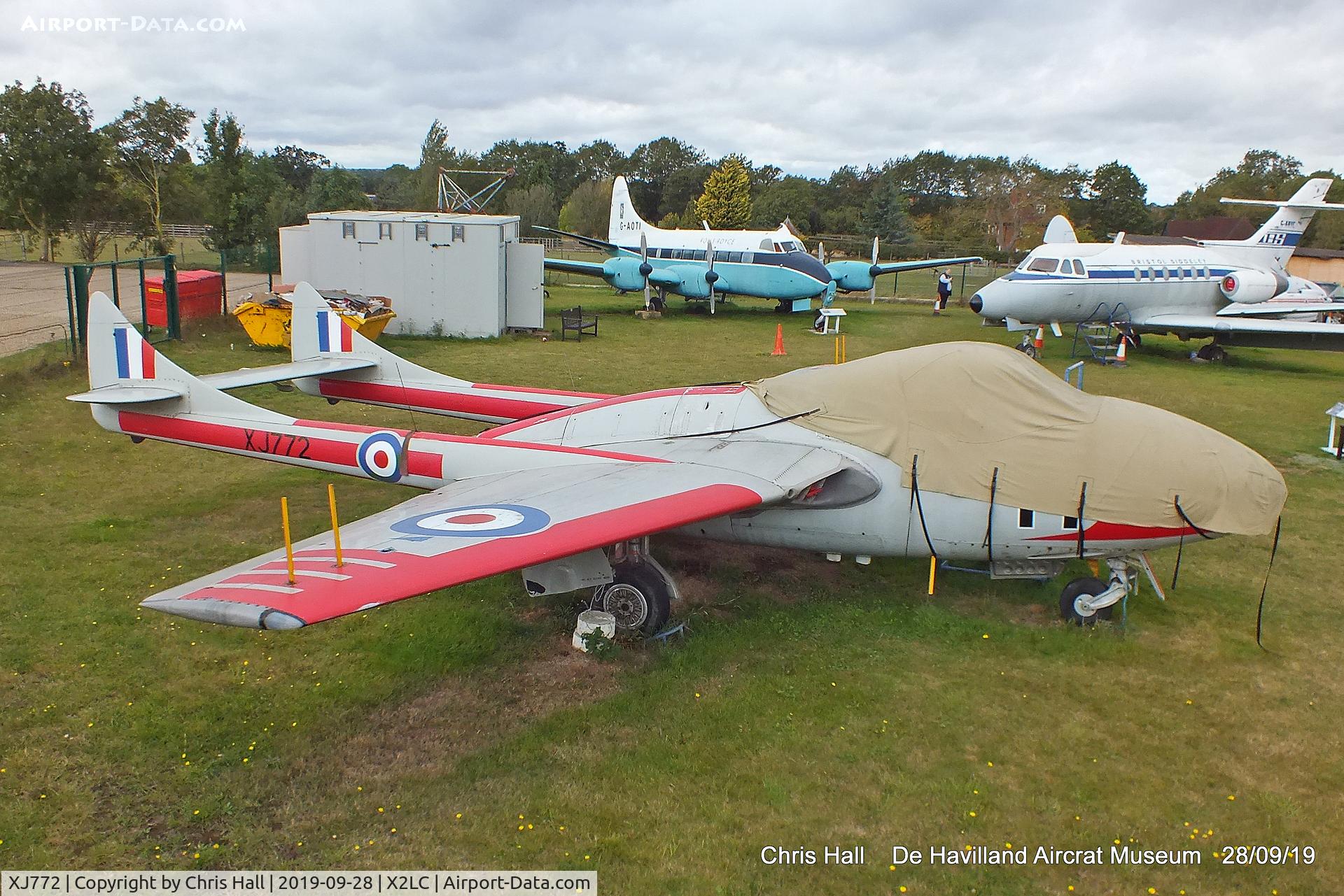 XJ772, De Havilland DH-115 Vampire T.11 C/N 15018, de Havilland Aircraft Heritage Centre, London Colney