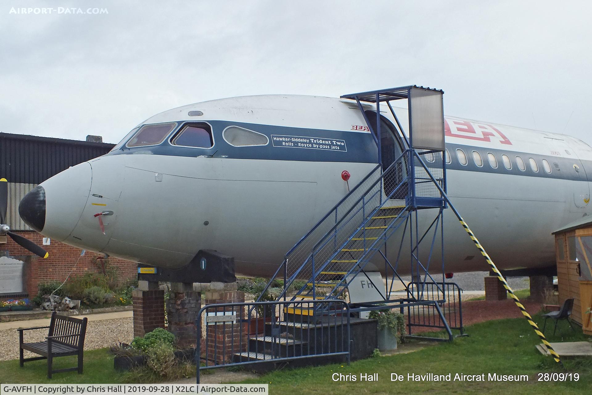 G-AVFH, 1971 Hawker Siddeley HS-121 Trident 2E C/N 2147, de Havilland Aircraft Heritage Centre, London Colney