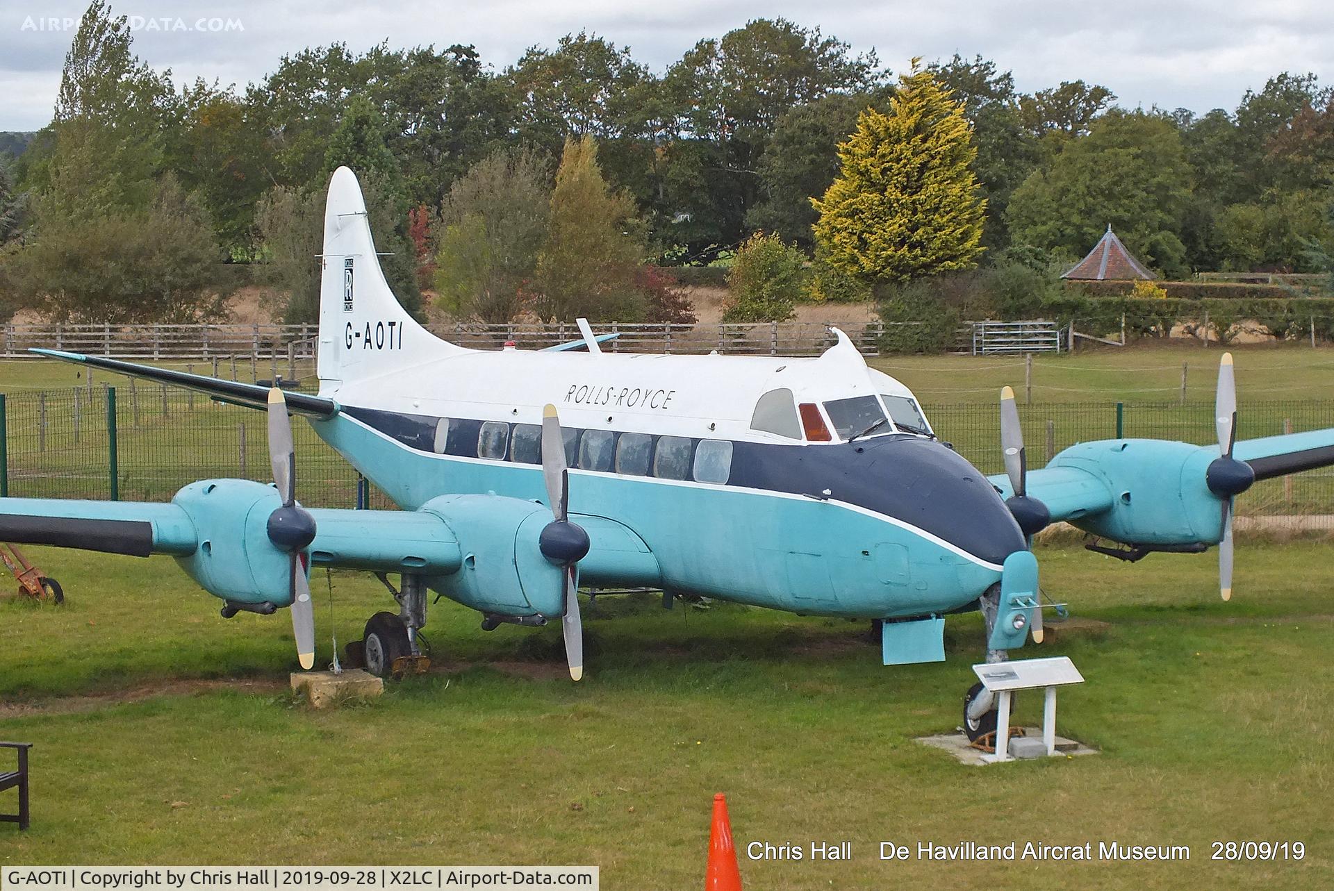 G-AOTI, 1956 De Havilland DH-114 Heron 2D C/N 14107, de Havilland Aircraft Heritage Centre, London Colney