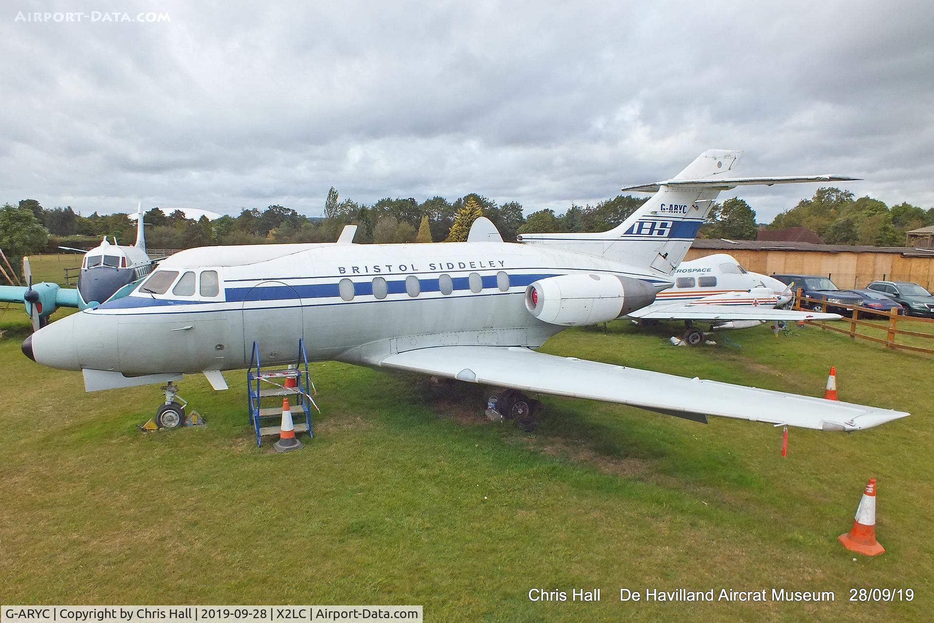 G-ARYC, 1963 De Havilland DH-125 Series 1/521 C/N 25003, de Havilland Aircraft Heritage Centre, London Colney