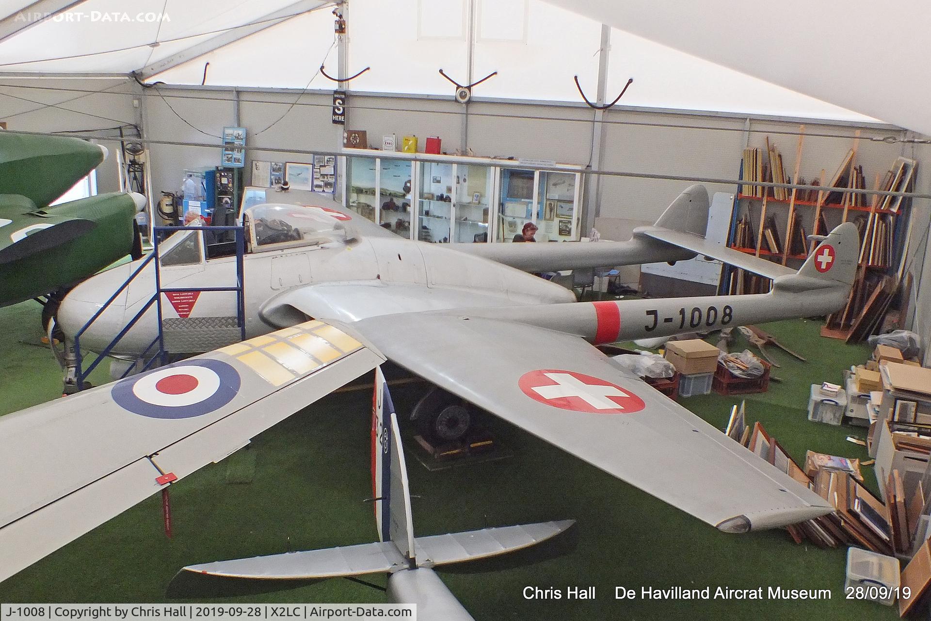 J-1008, De Havilland (FFA) DH-100 Vampire FB6 C/N 148, de Havilland Aircraft Heritage Centre, London Colney