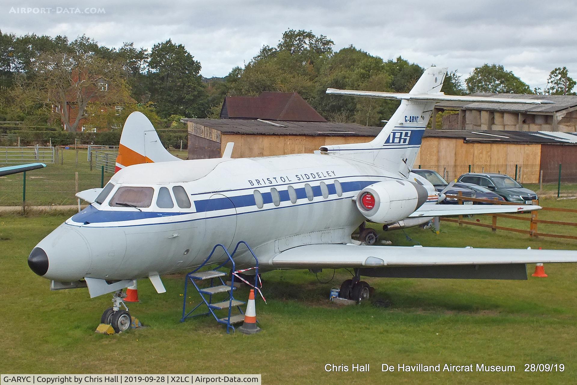 G-ARYC, 1963 De Havilland DH-125 Series 1/521 C/N 25003, de Havilland Aircraft Heritage Centre, London Colney