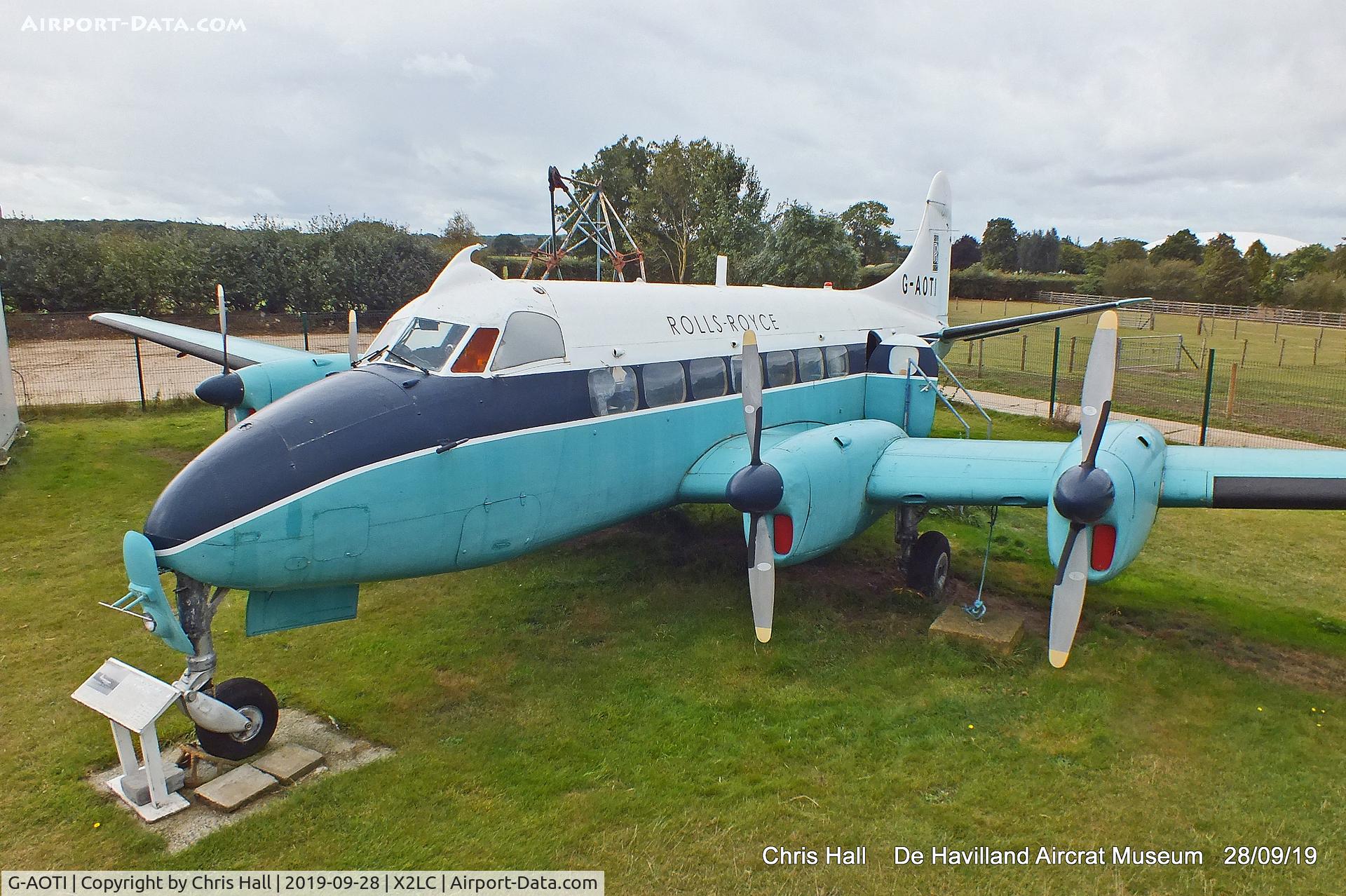 G-AOTI, 1956 De Havilland DH-114 Heron 2D C/N 14107, de Havilland Aircraft Heritage Centre, London Colney