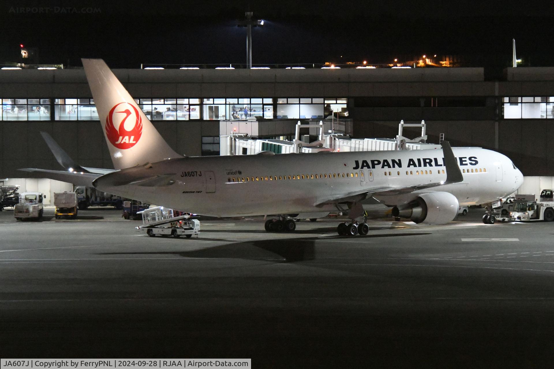 JA607J, 2003 Boeing 767-346/ER C/N 33496, JAL B763 at the gate