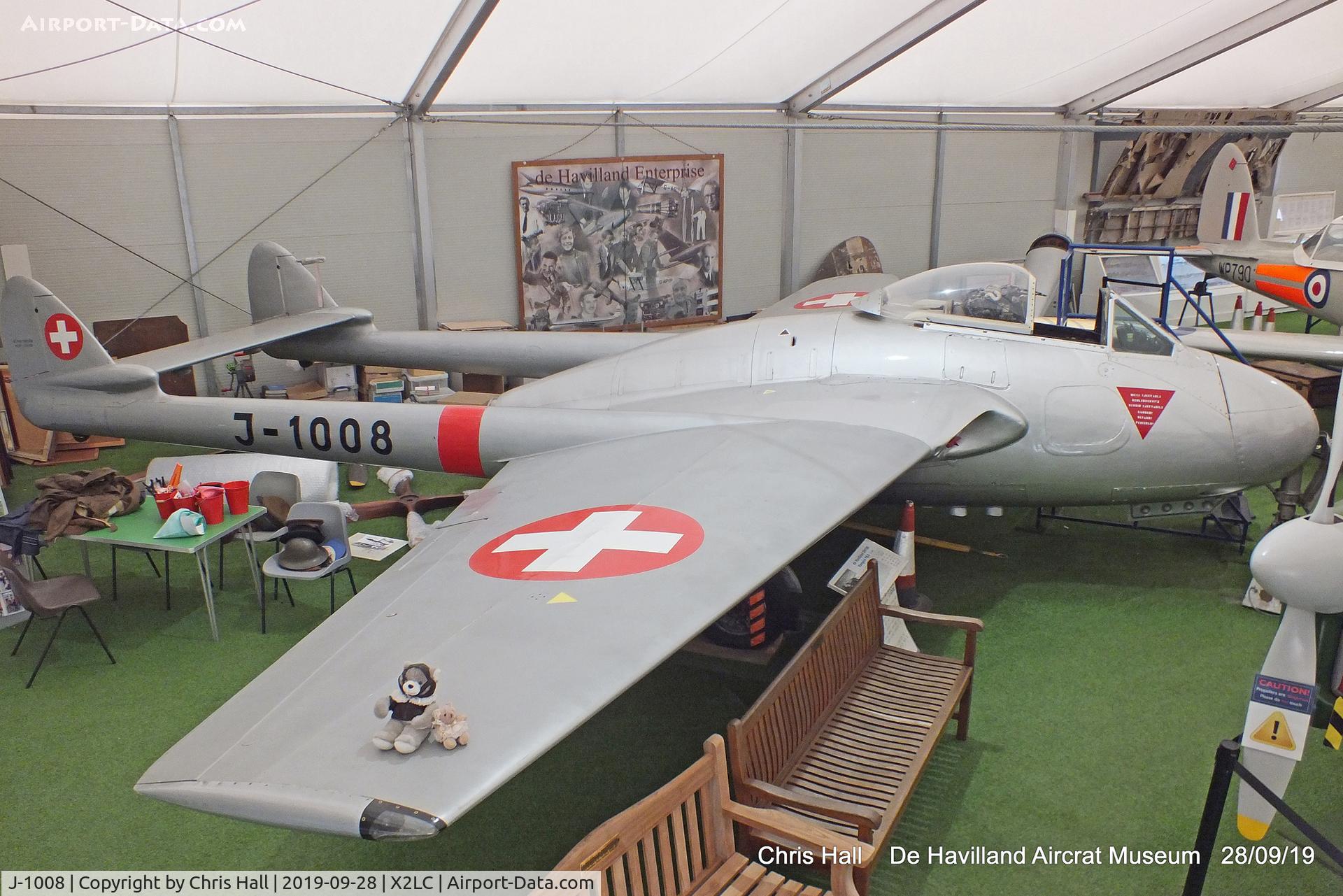 J-1008, De Havilland (FFA) DH-100 Vampire FB6 C/N 148, de Havilland Aircraft Heritage Centre, London Colney
