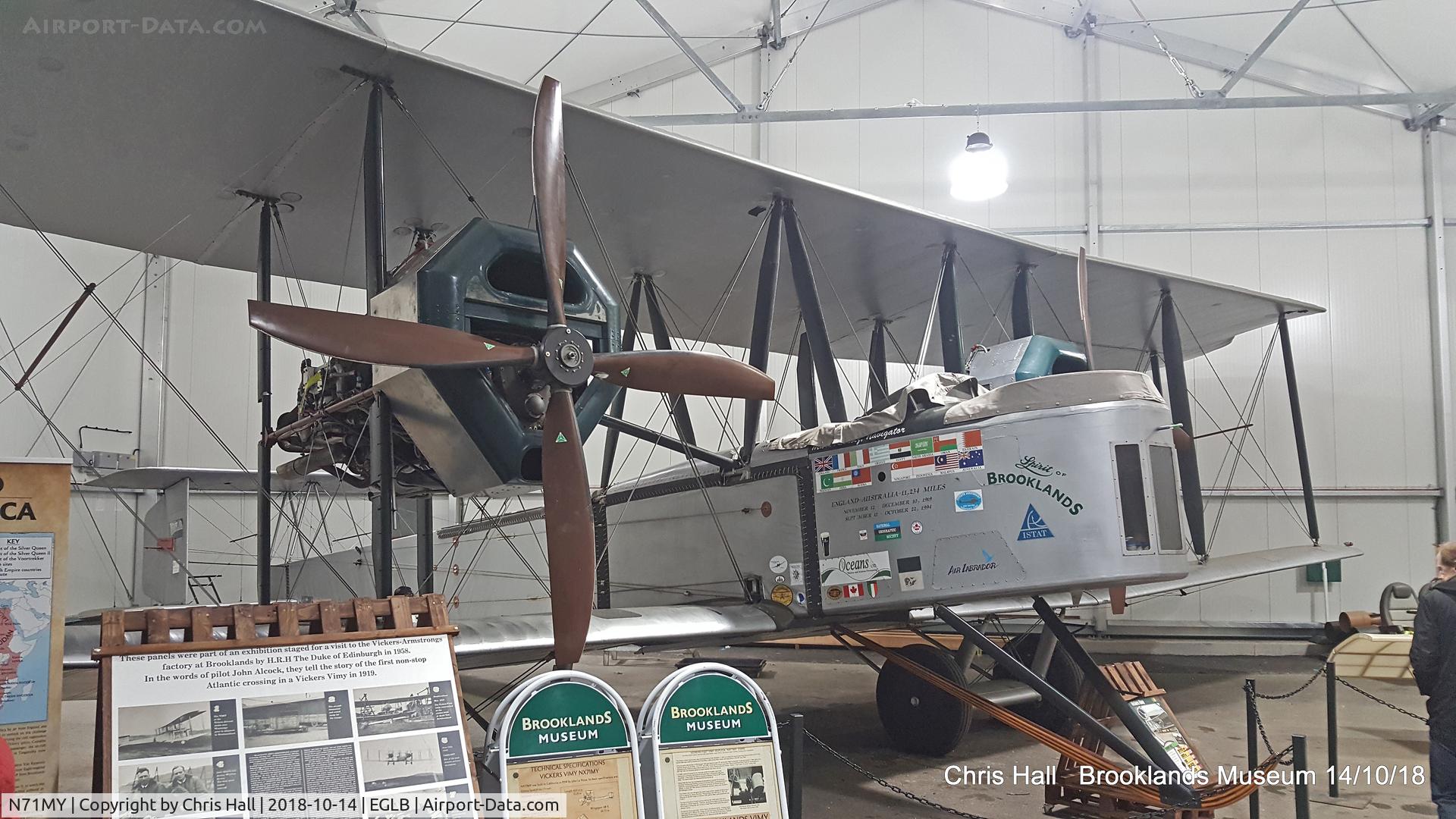 N71MY, 1994 Vickers FB-27A Vimy (replica) C/N 01, Brooklands Museum