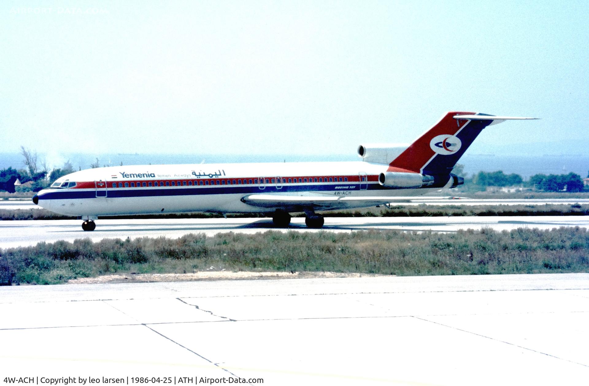 4W-ACH, 1979 Boeing 727-2N8 C/N 21846, Athens 25.4.1986