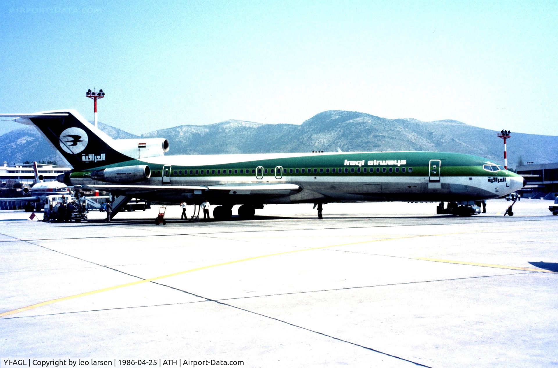 YI-AGL, 1976 Boeing 727-270 C/N 21198, Athens 25.4.1986