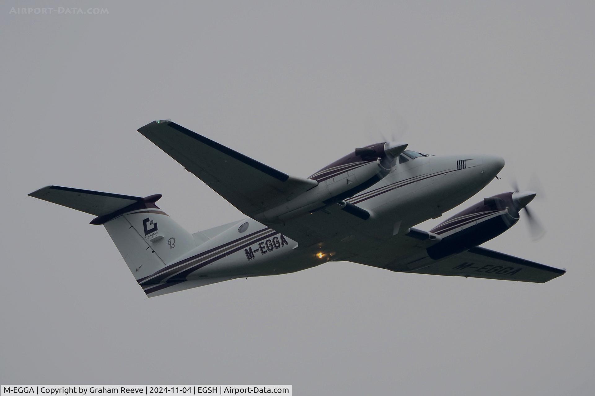 M-EGGA, 2006 Raytheon B200 King Air C/N BB-1933, Departing from Norwich.