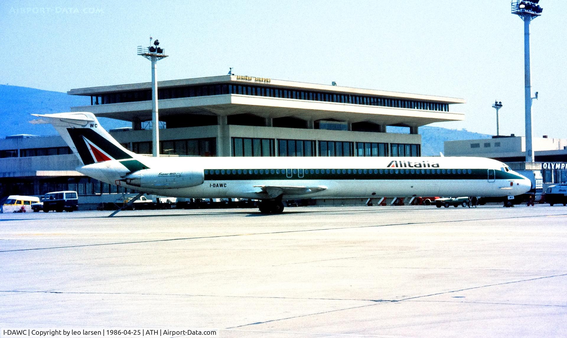 I-DAWC, 1984 McDonnell Douglas MD-82 (DC-9-82) C/N 49198/1142, Athens 25.4.1986