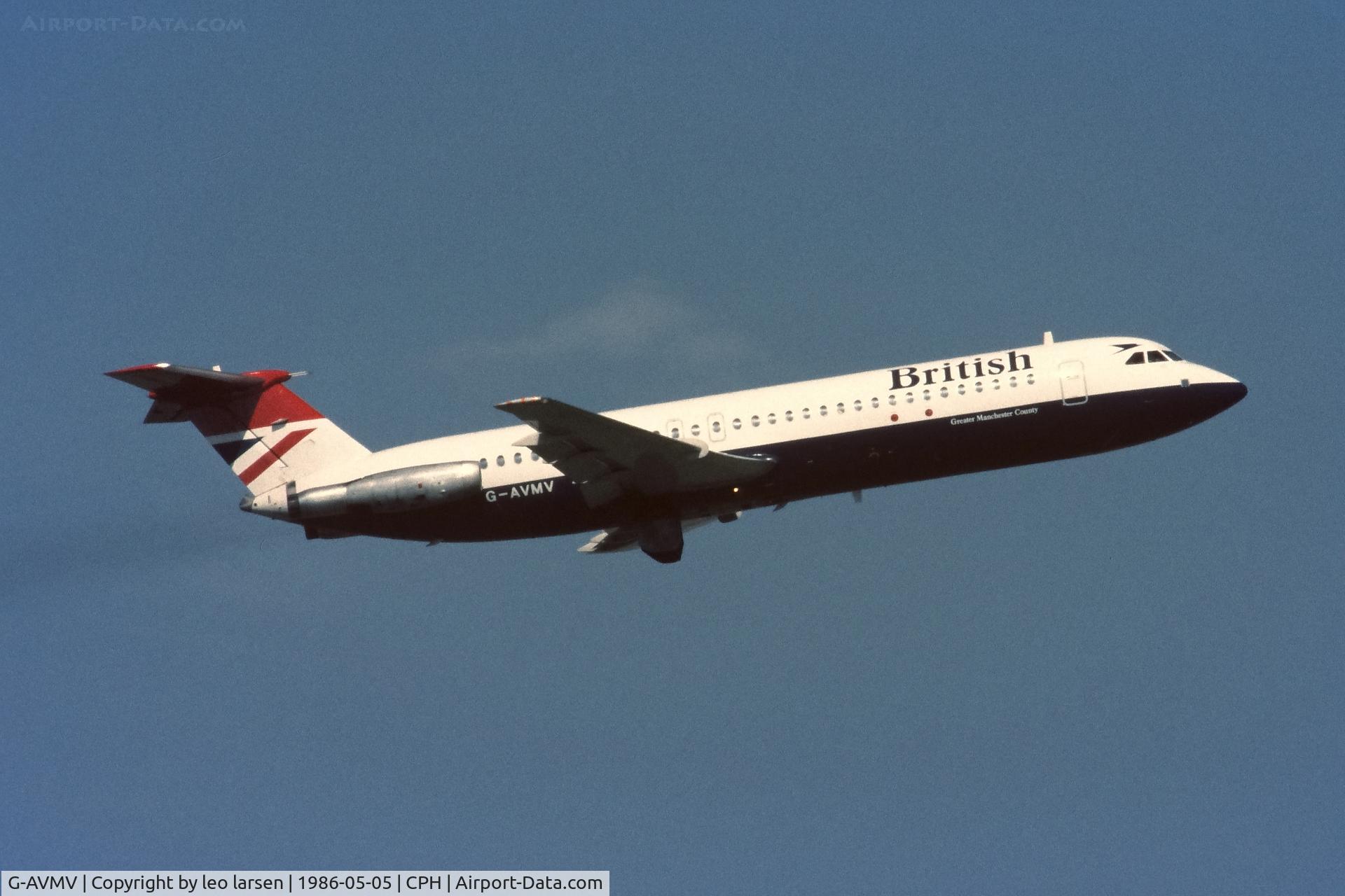 G-AVMV, 1969 BAC 111-510ED One-Eleven C/N BAC.149, Copenhagen 5.5.1986